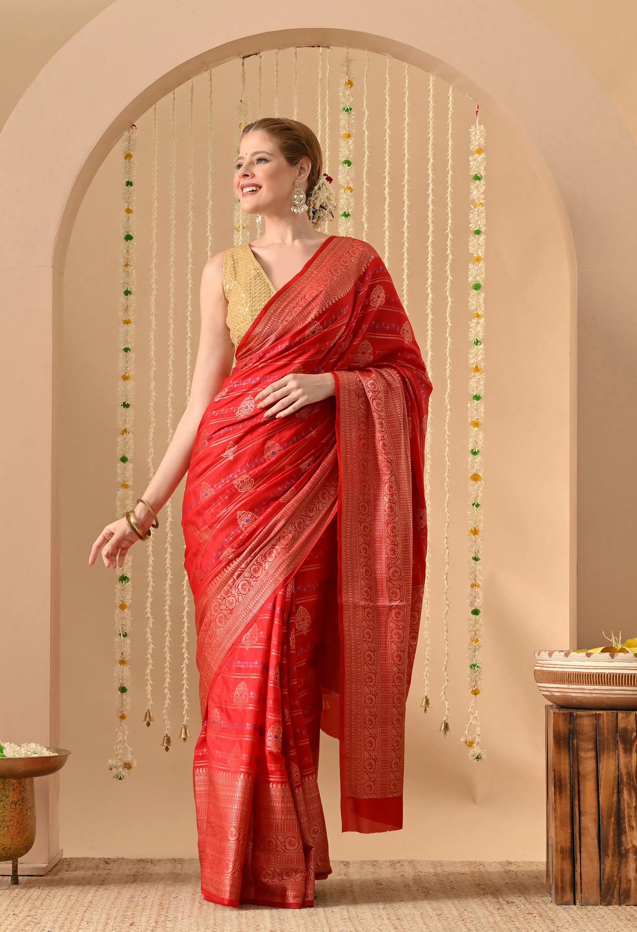 Banarasi Silk Saree Red 