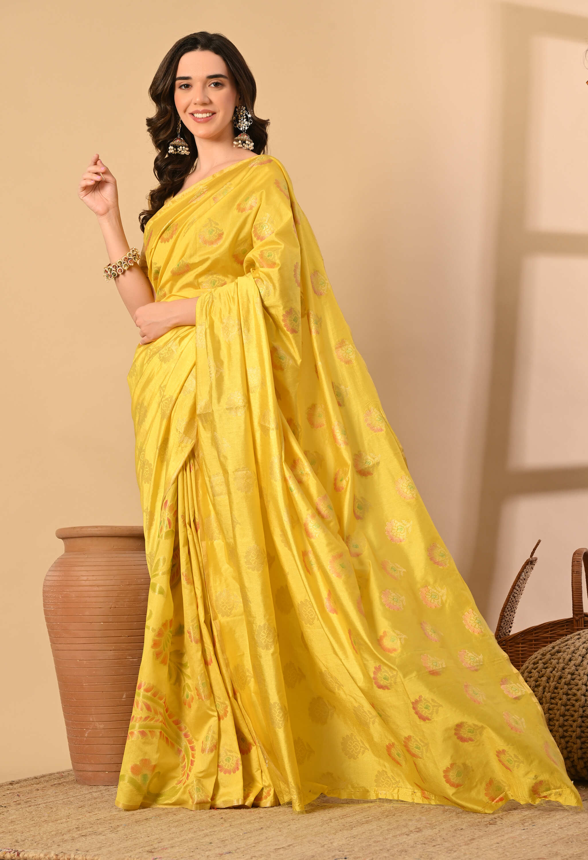 Banarasi Silk Yellow Saree