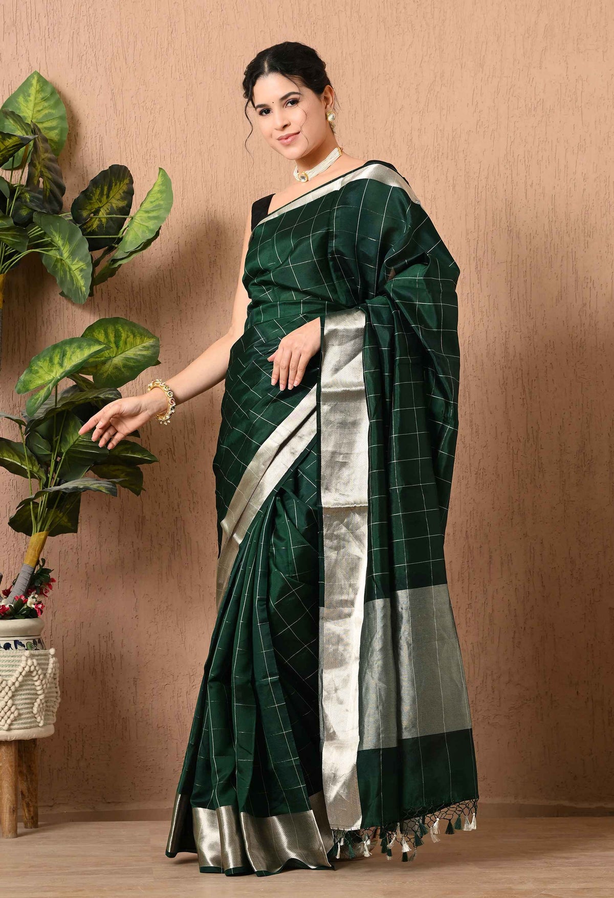 Best Handwoven Pure Silk Kora Saree