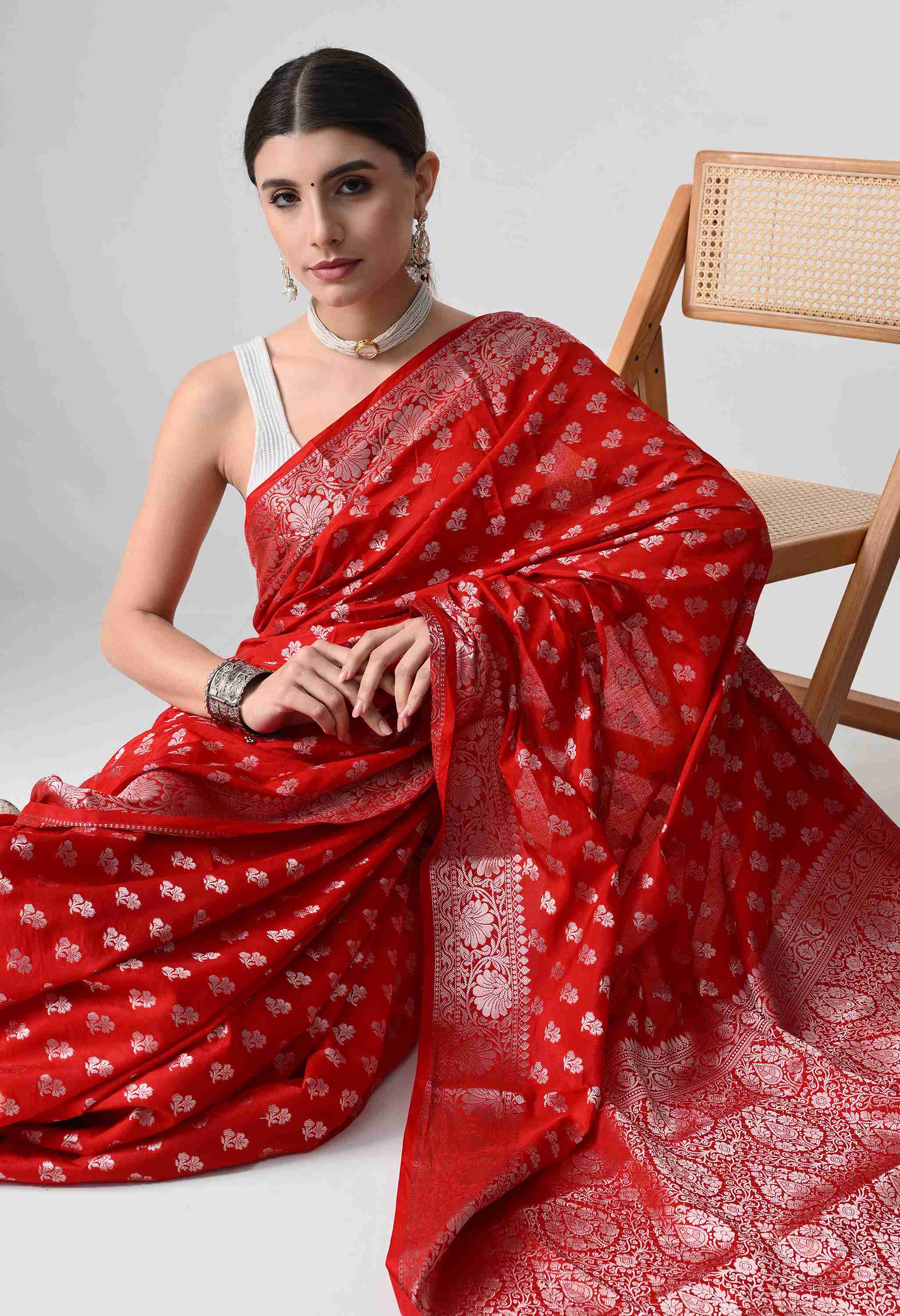 Banarasi red Silk Saree