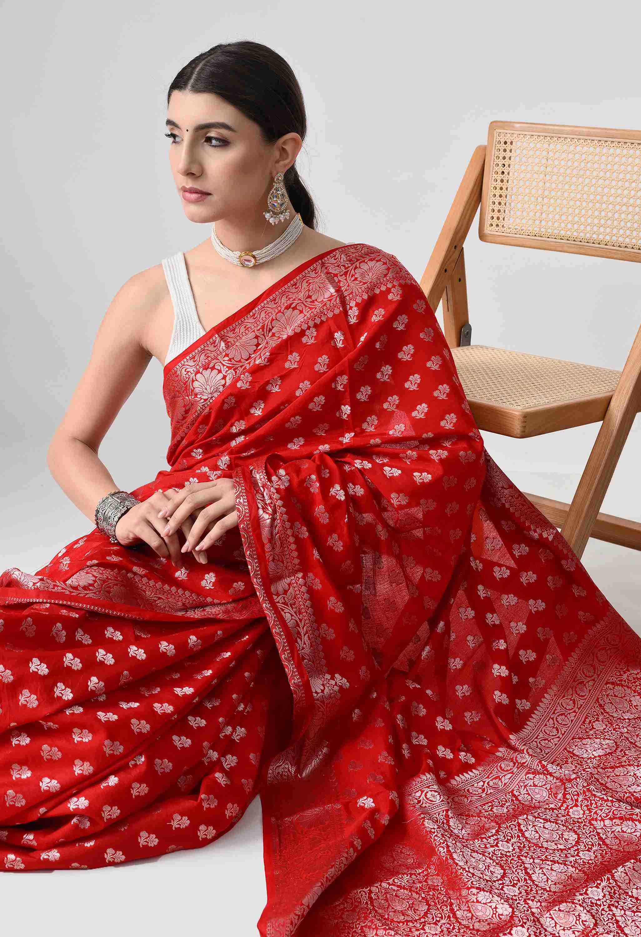 Banarasi red Silk Saree