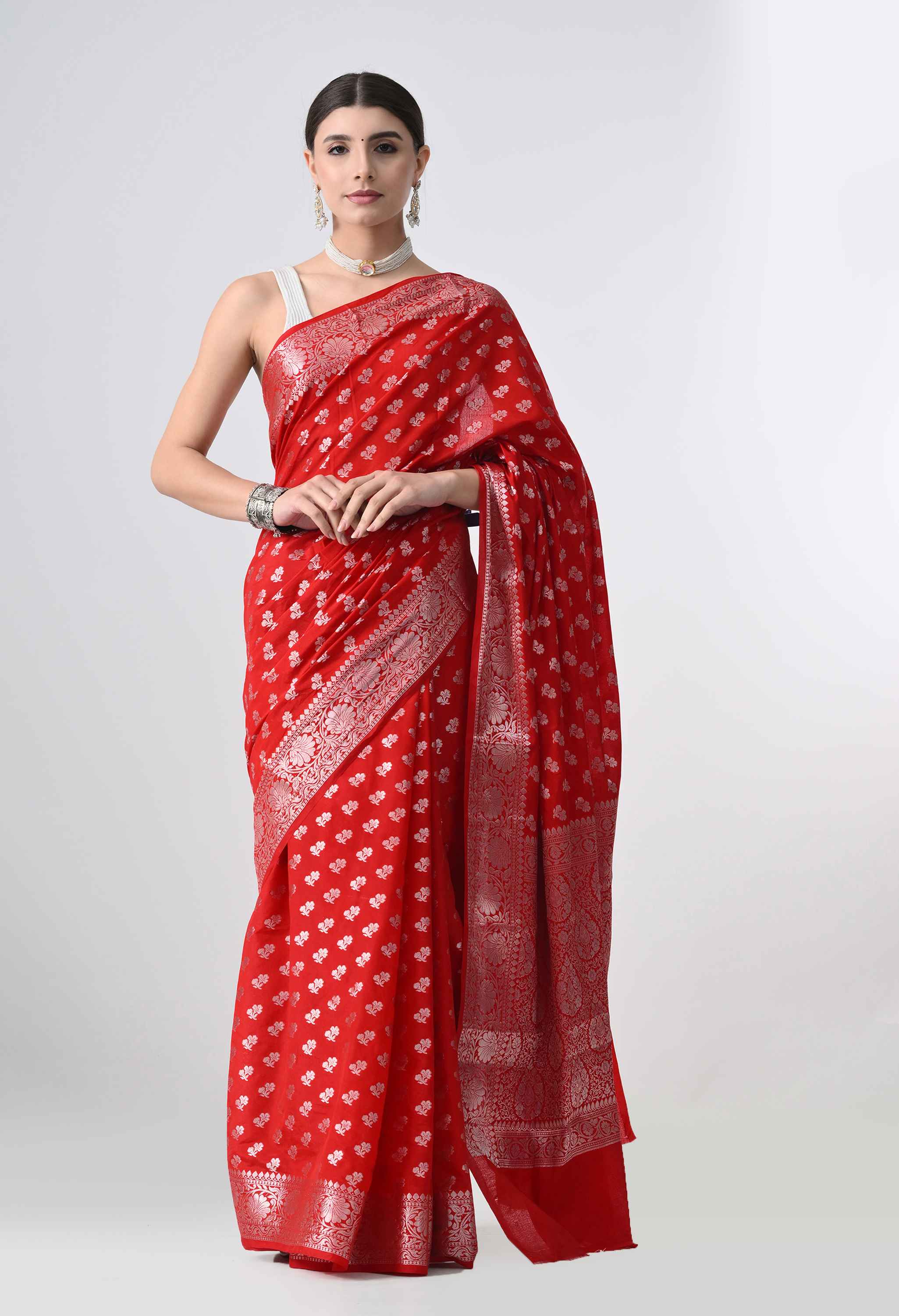 Banarasi red Silk Saree