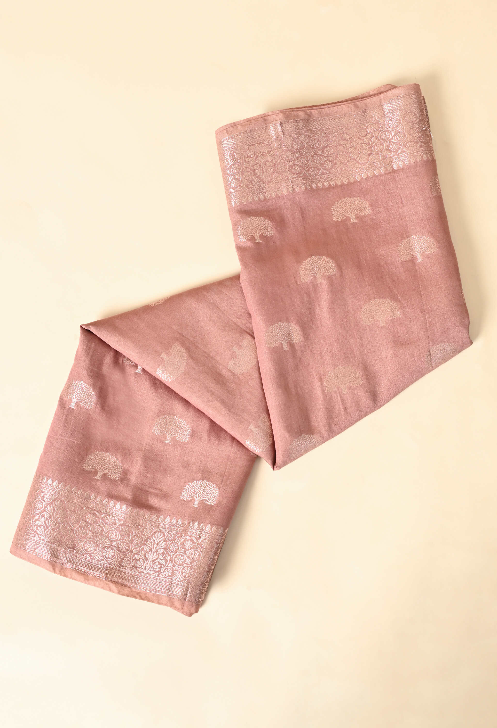 Banarasi silk Peach Saree jari Work