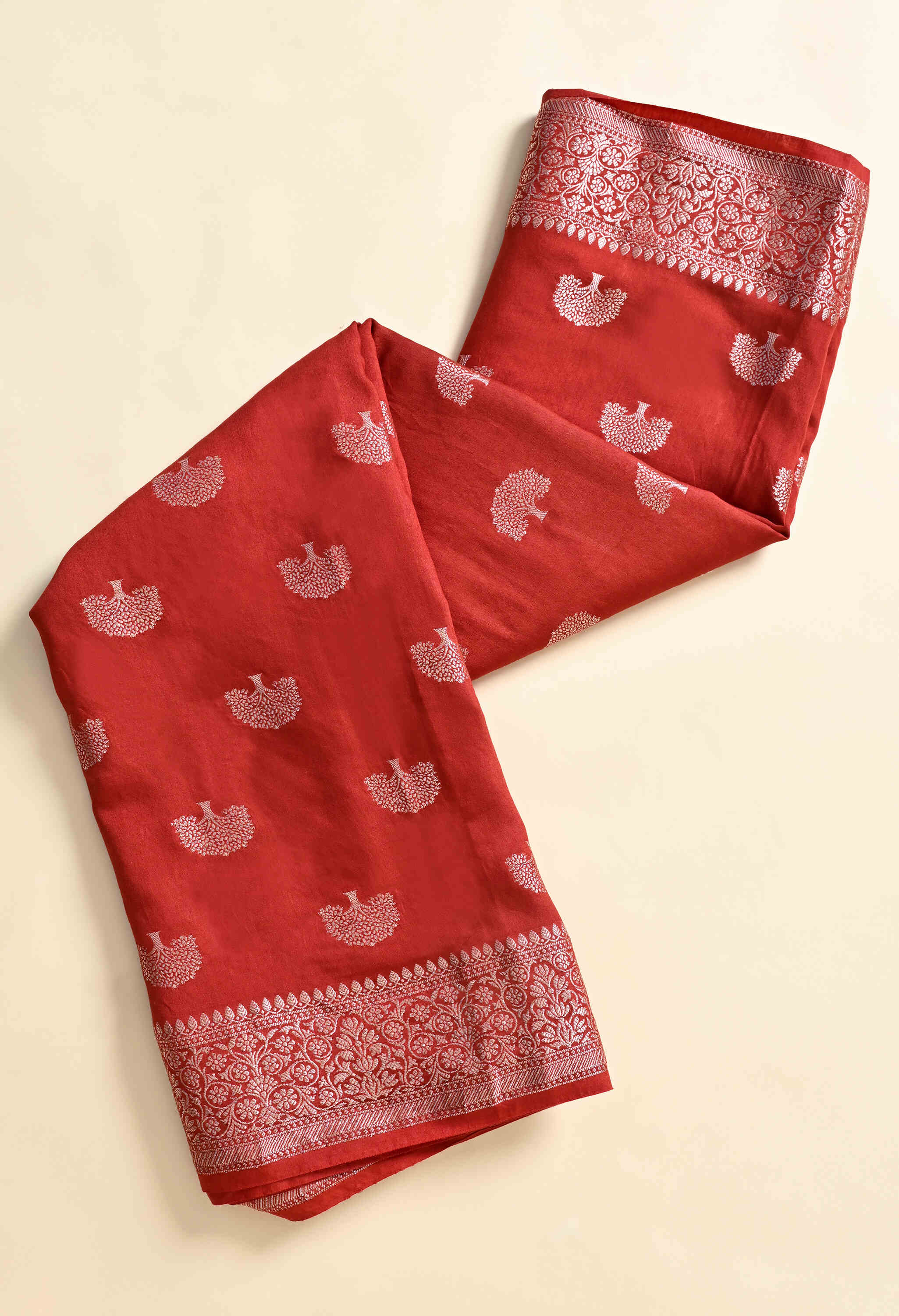Banarasi silk Red Saree jari Weave