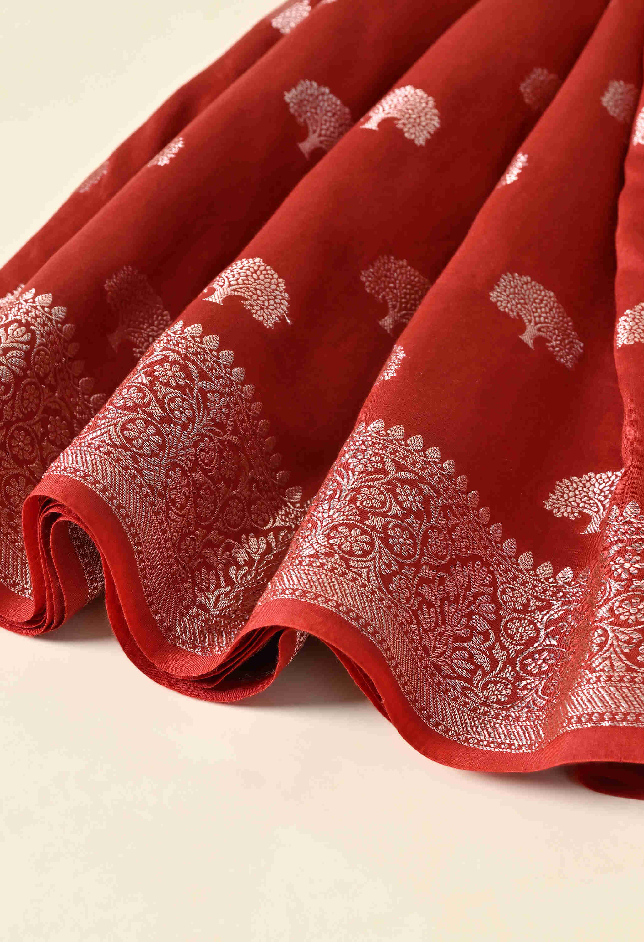 Banarasi silk Red Saree jari Weave