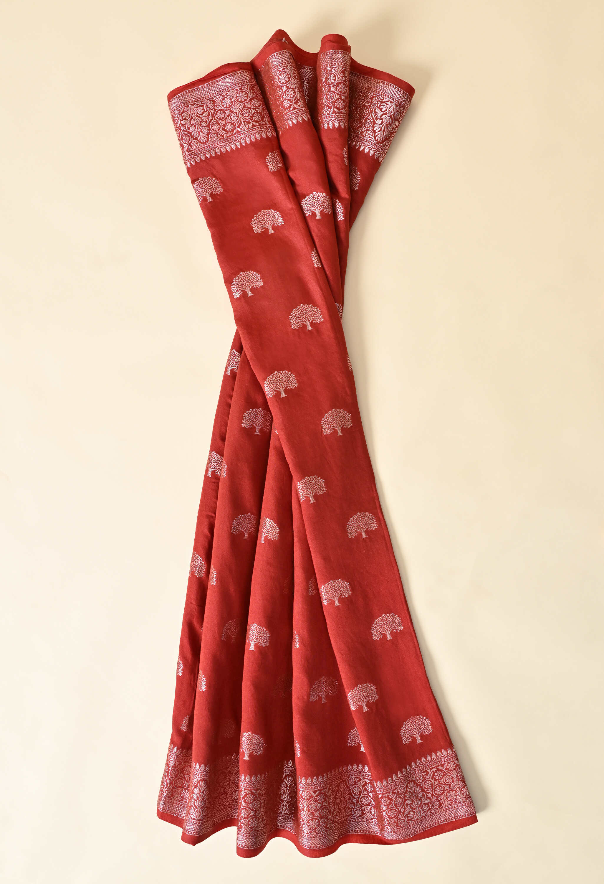 Banarasi silk Red Saree jari Weave 