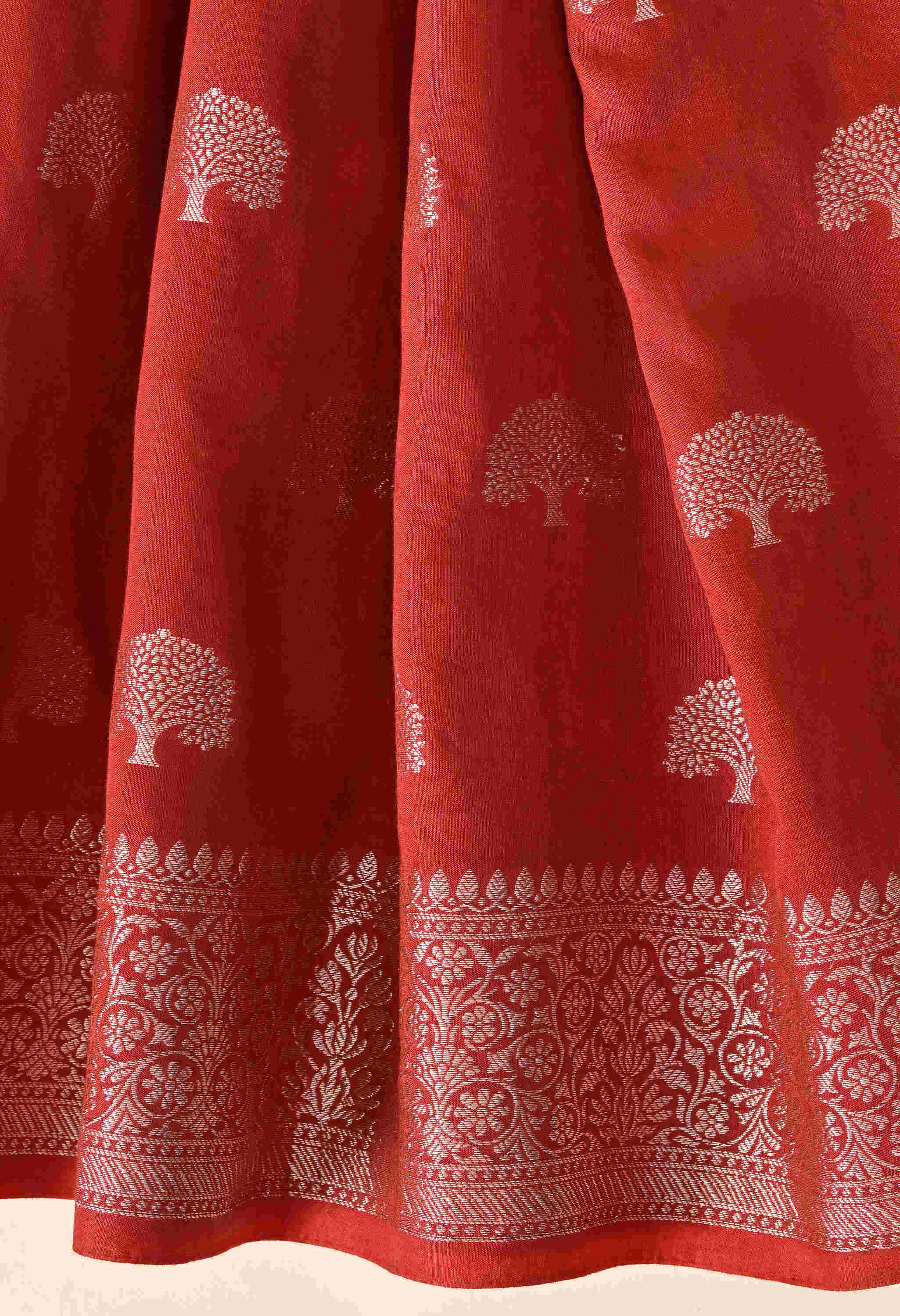 Banarasi silk Red Saree jari Weave