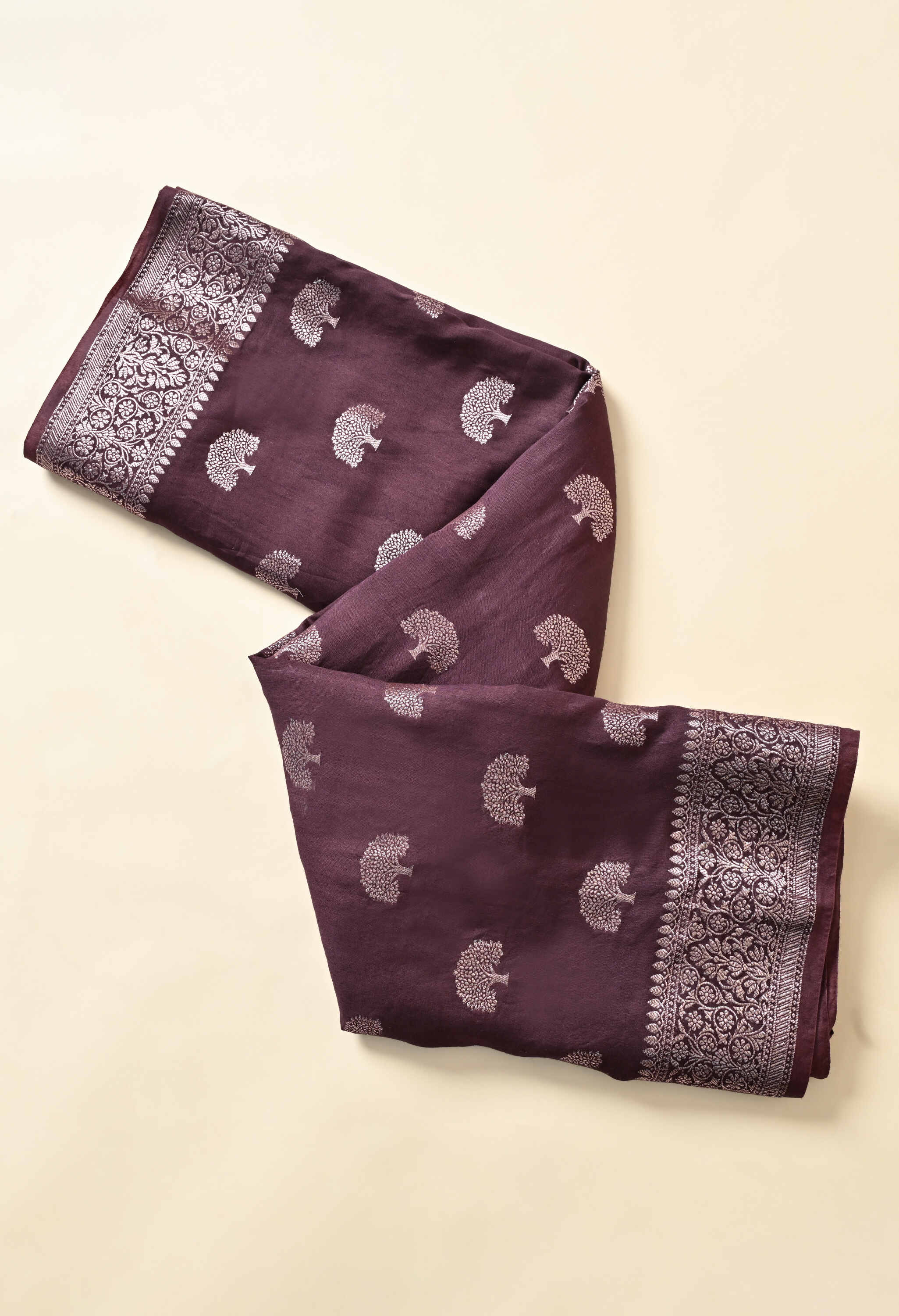 Banarasi silk mauve Saree jari Weave