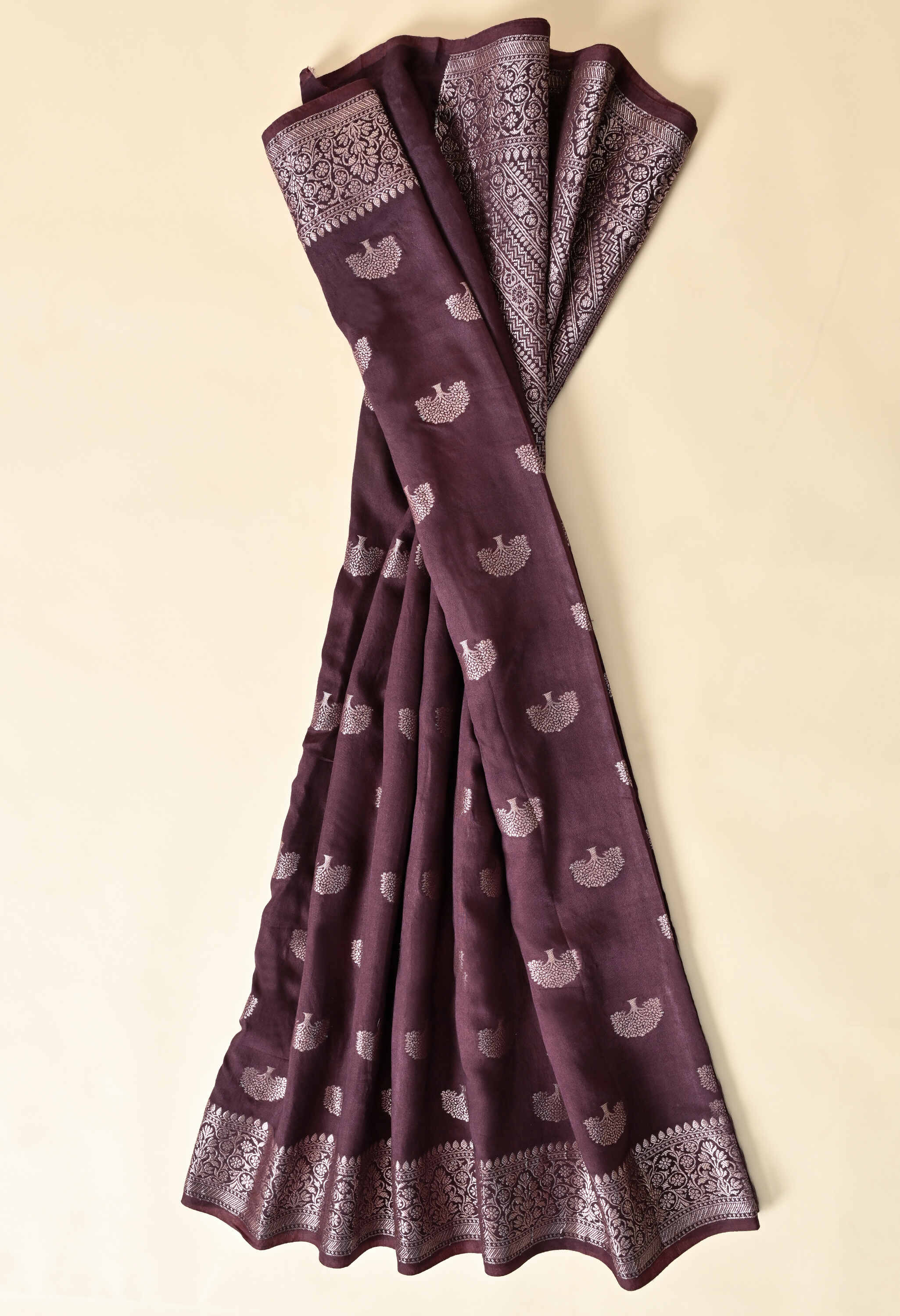 Banarasi silk mauve Saree jari Weave