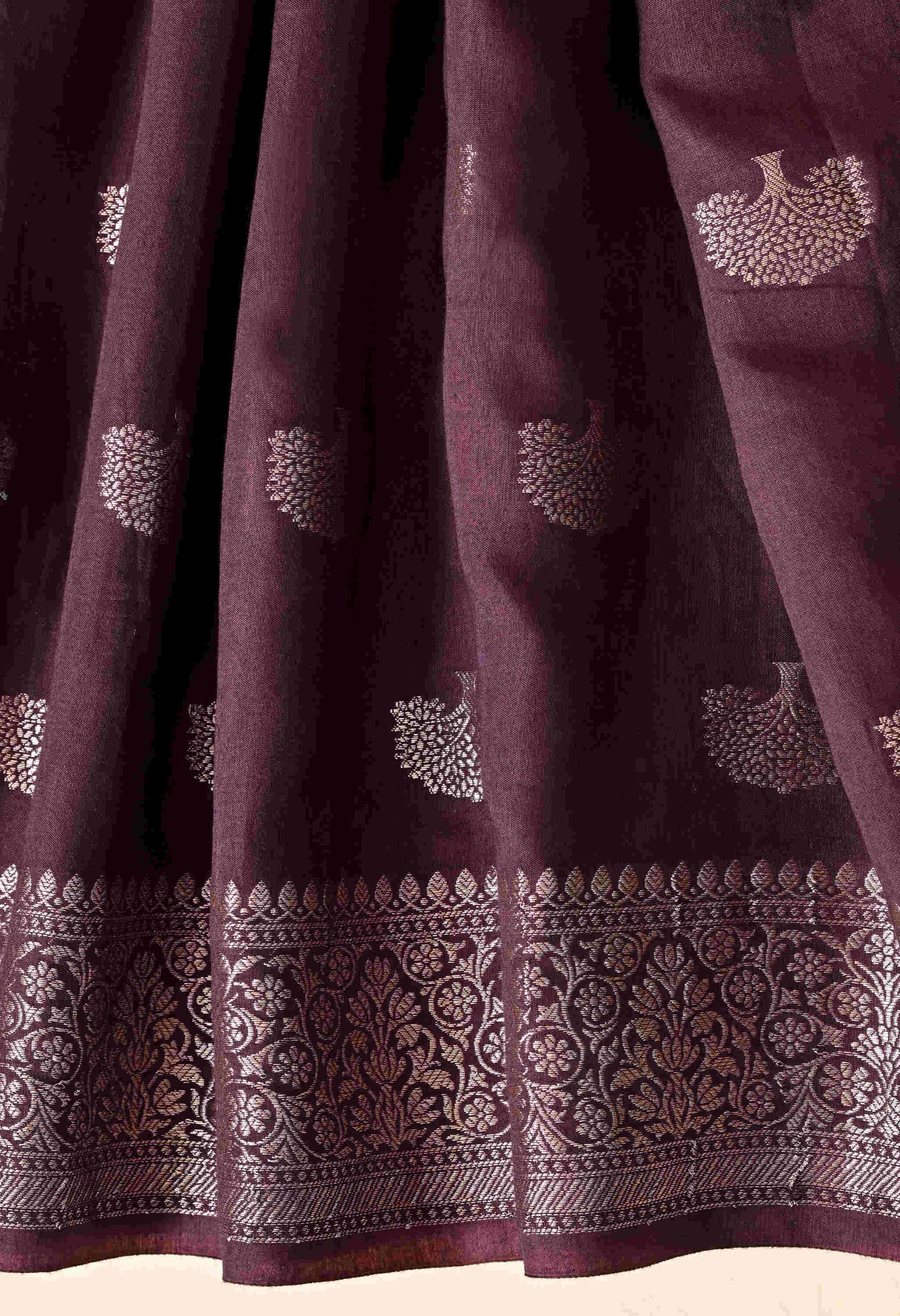 Banarasi silk mauve Saree jari Weave