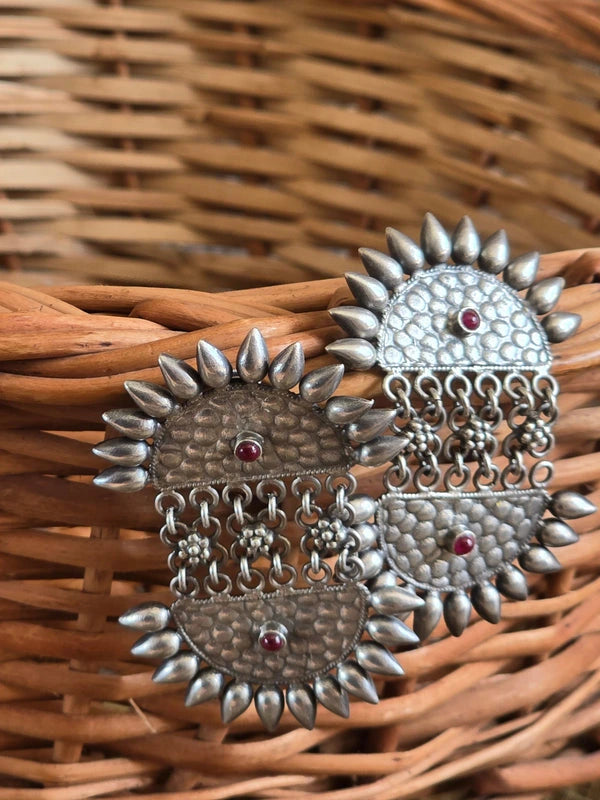 Festival Wear Pure Silver Earrings