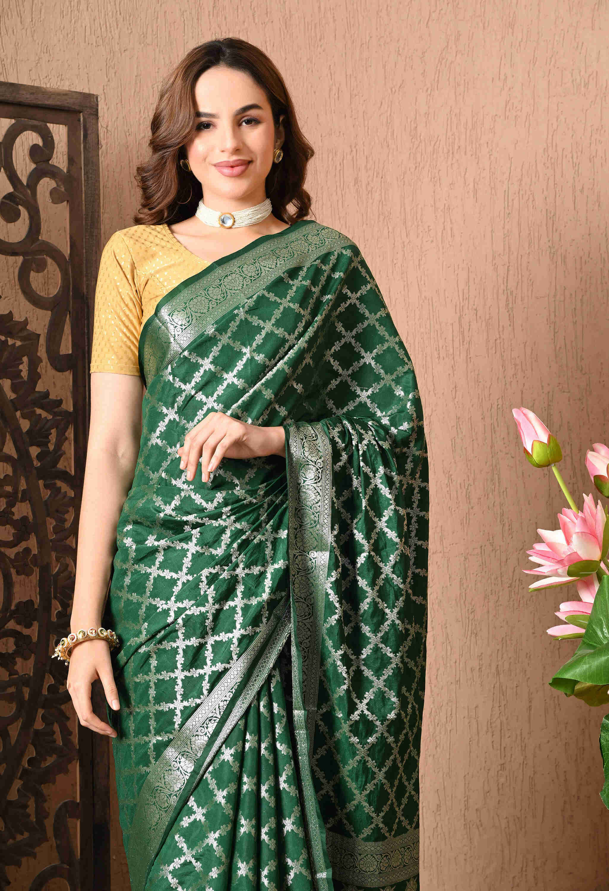 Best Green Banarasi Silk Saree