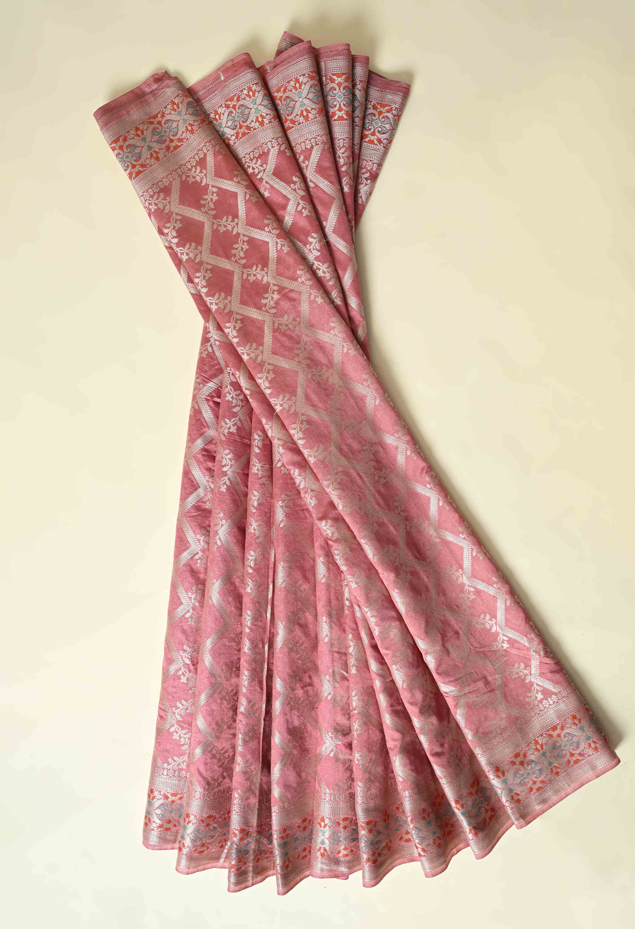 Best Party Wear Peach Silk Saree