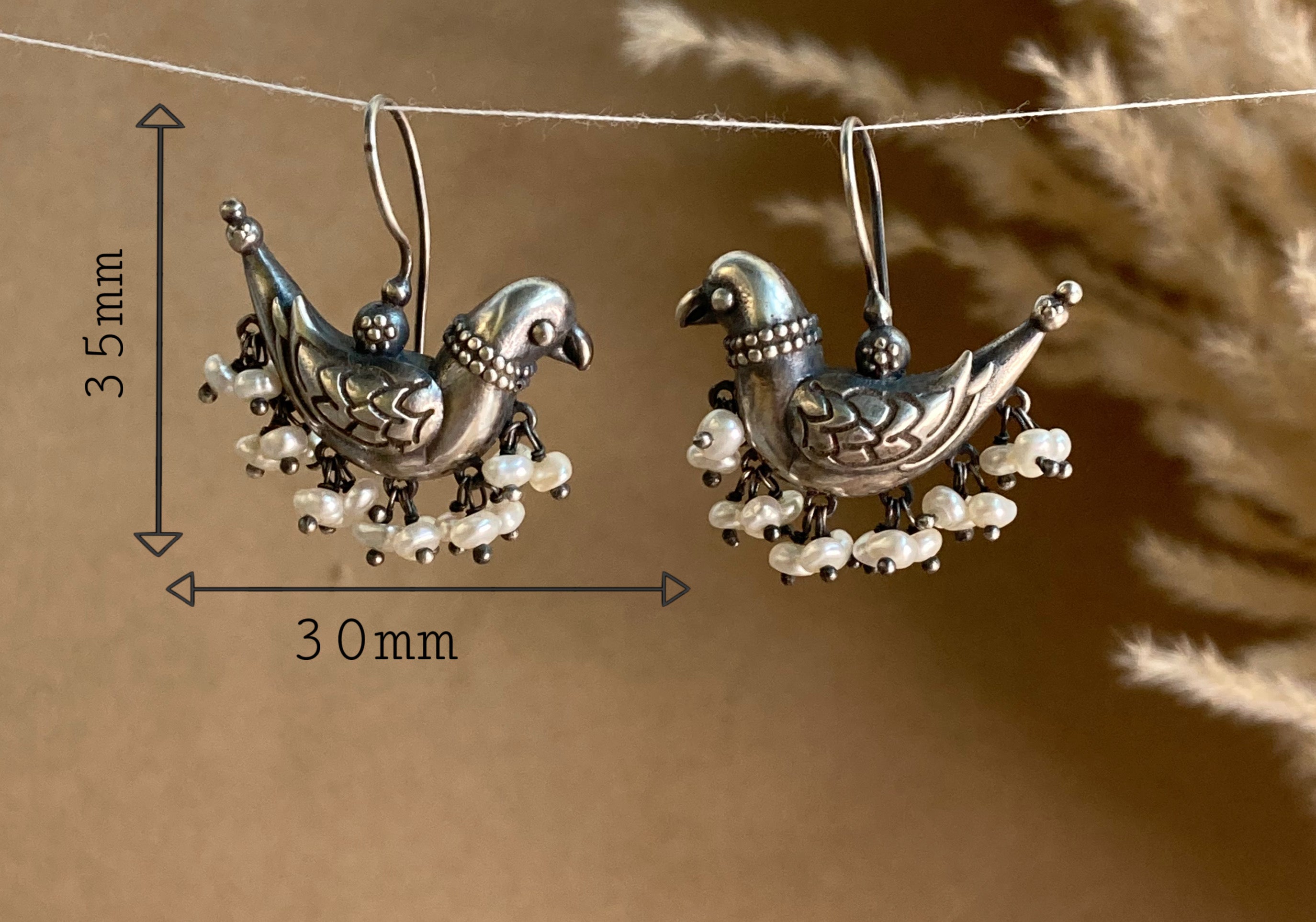 Pure silver earrings for women