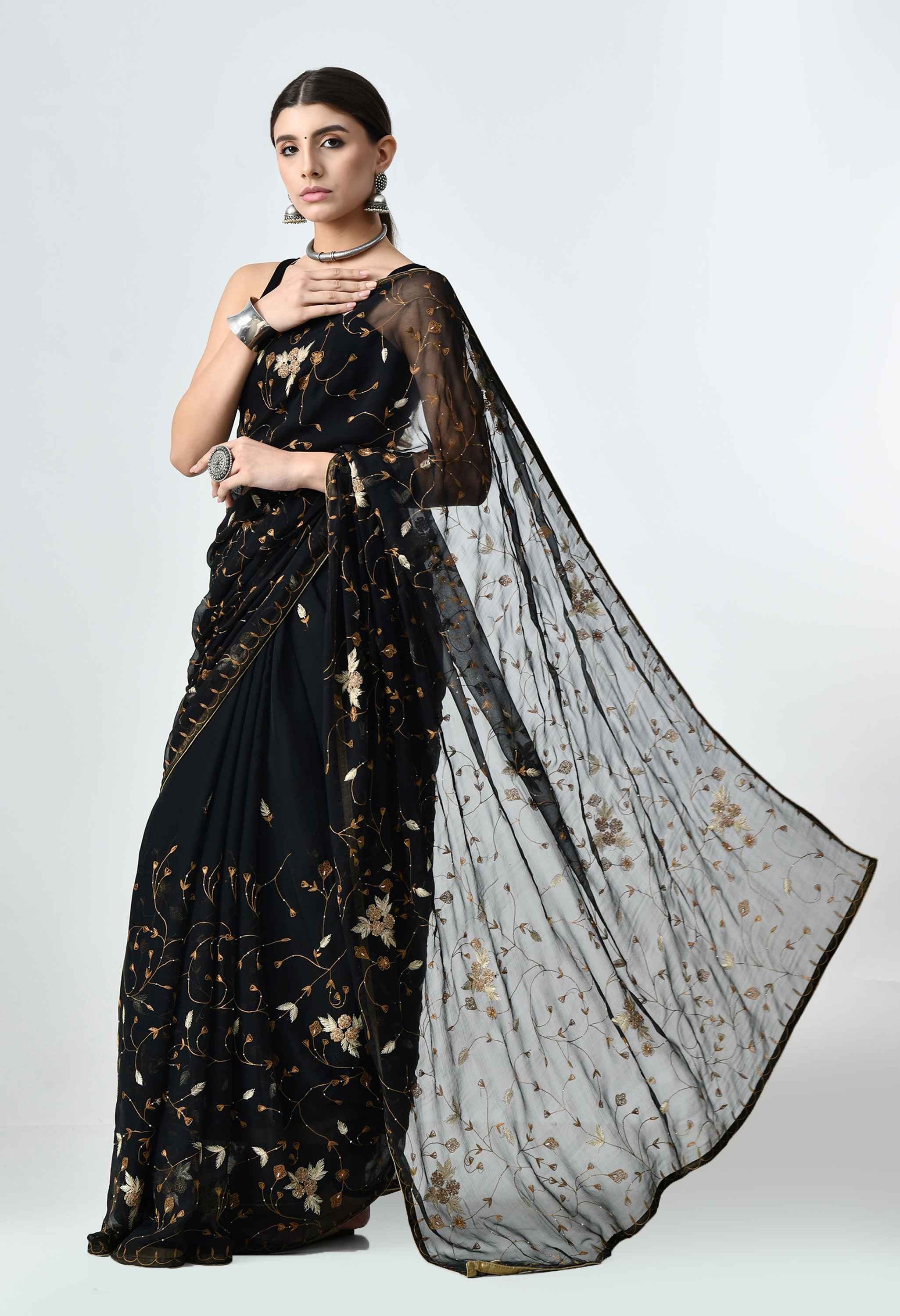 Best party wear black saree