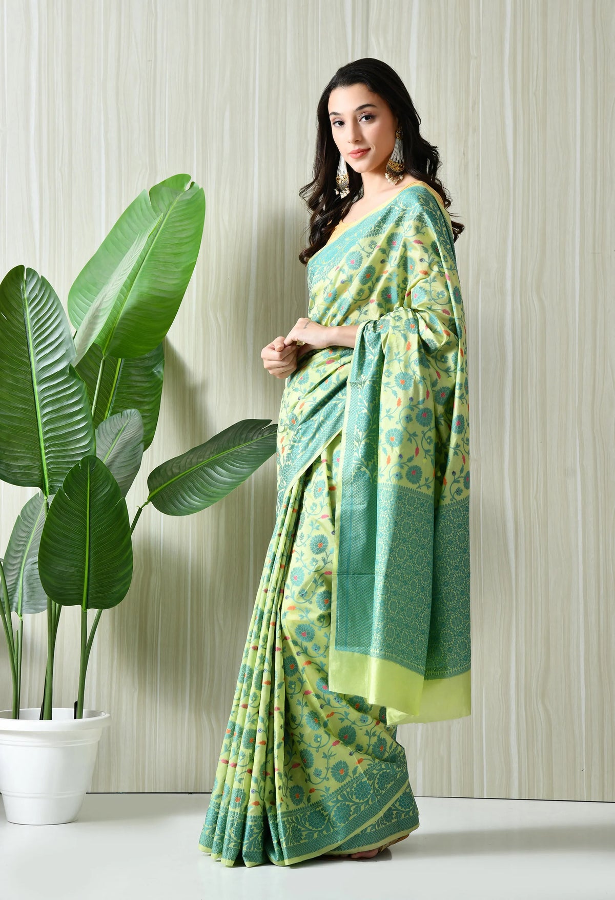Best rakhi gifts for sister 2025 yellow silk saree