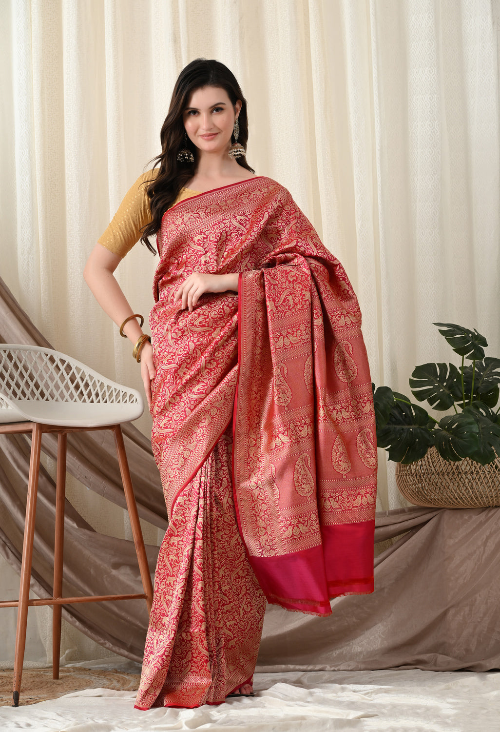 Pure katan silk Shikargah Saree
