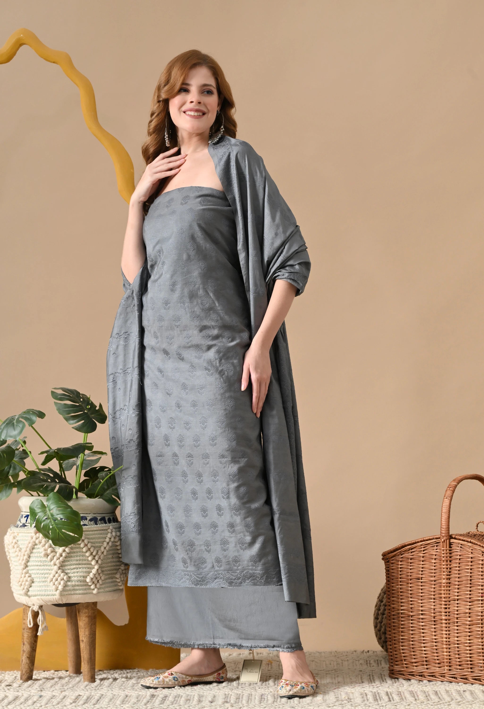 silk salwar suit with zari work