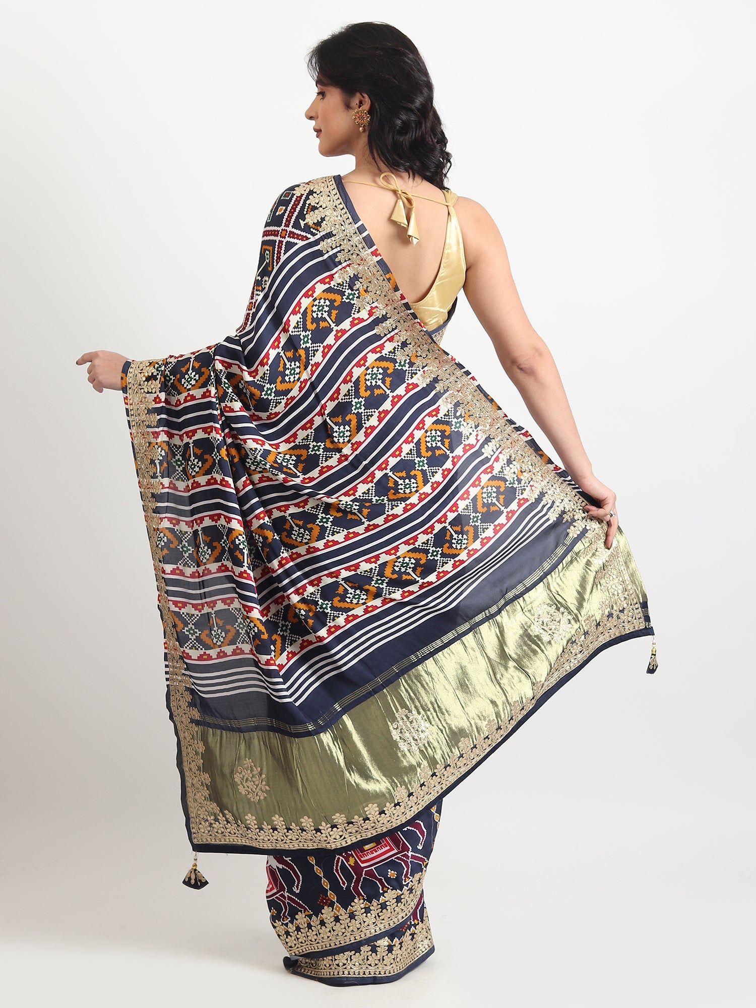 Gajji Silk Saree with Ikat Patola