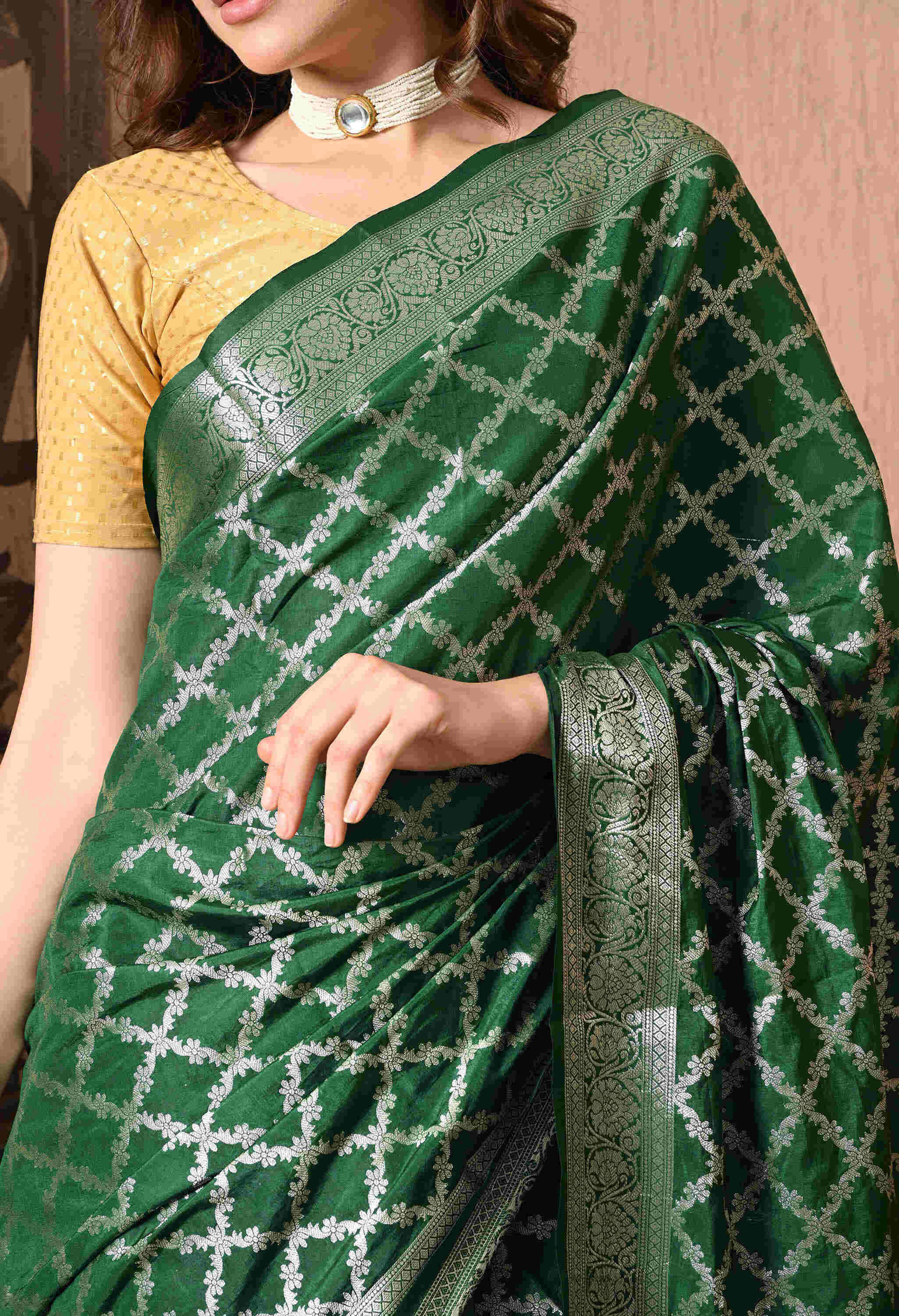 Best Green Banarasi Silk Saree