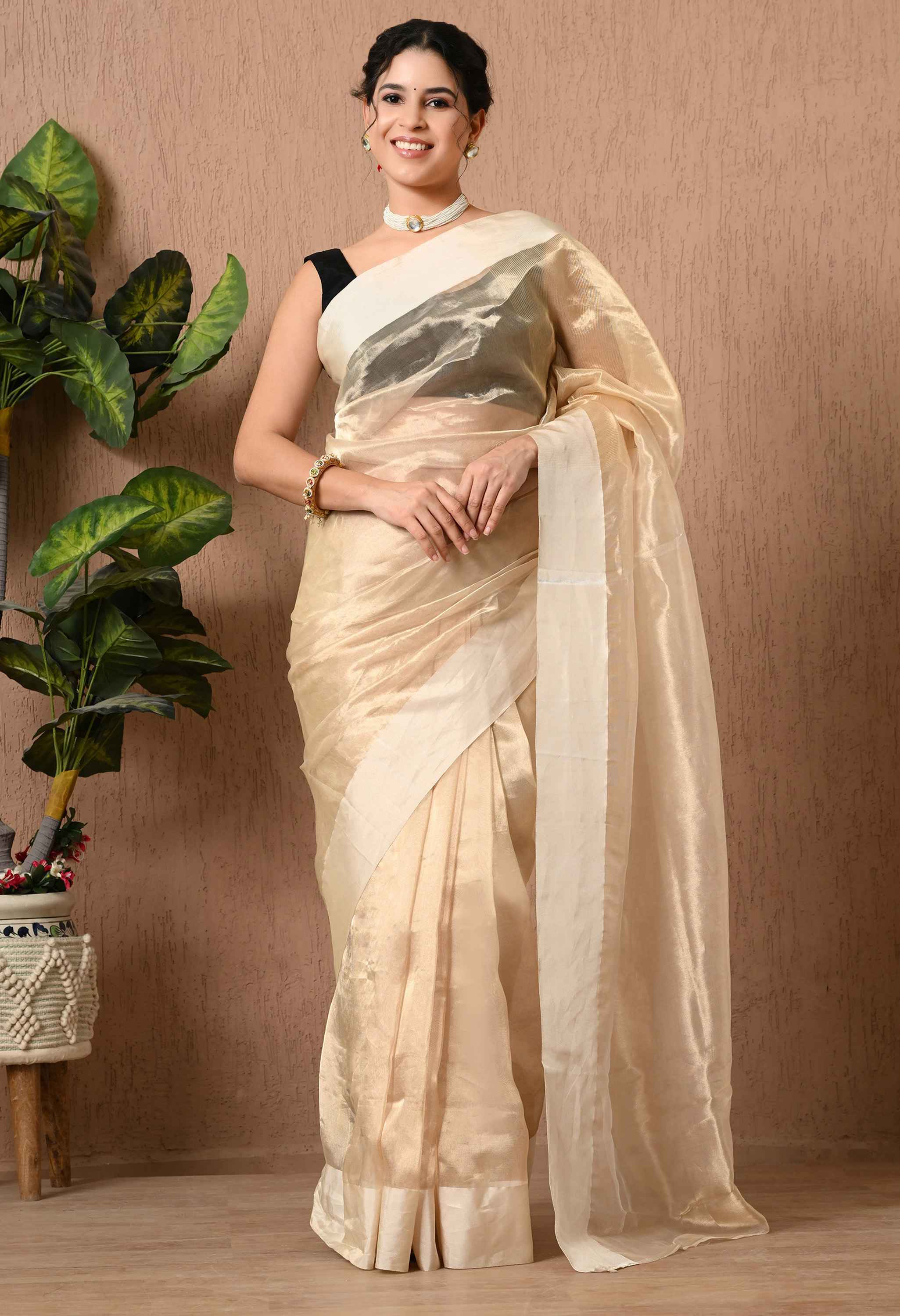 Handwoven Tissue Silk Saree