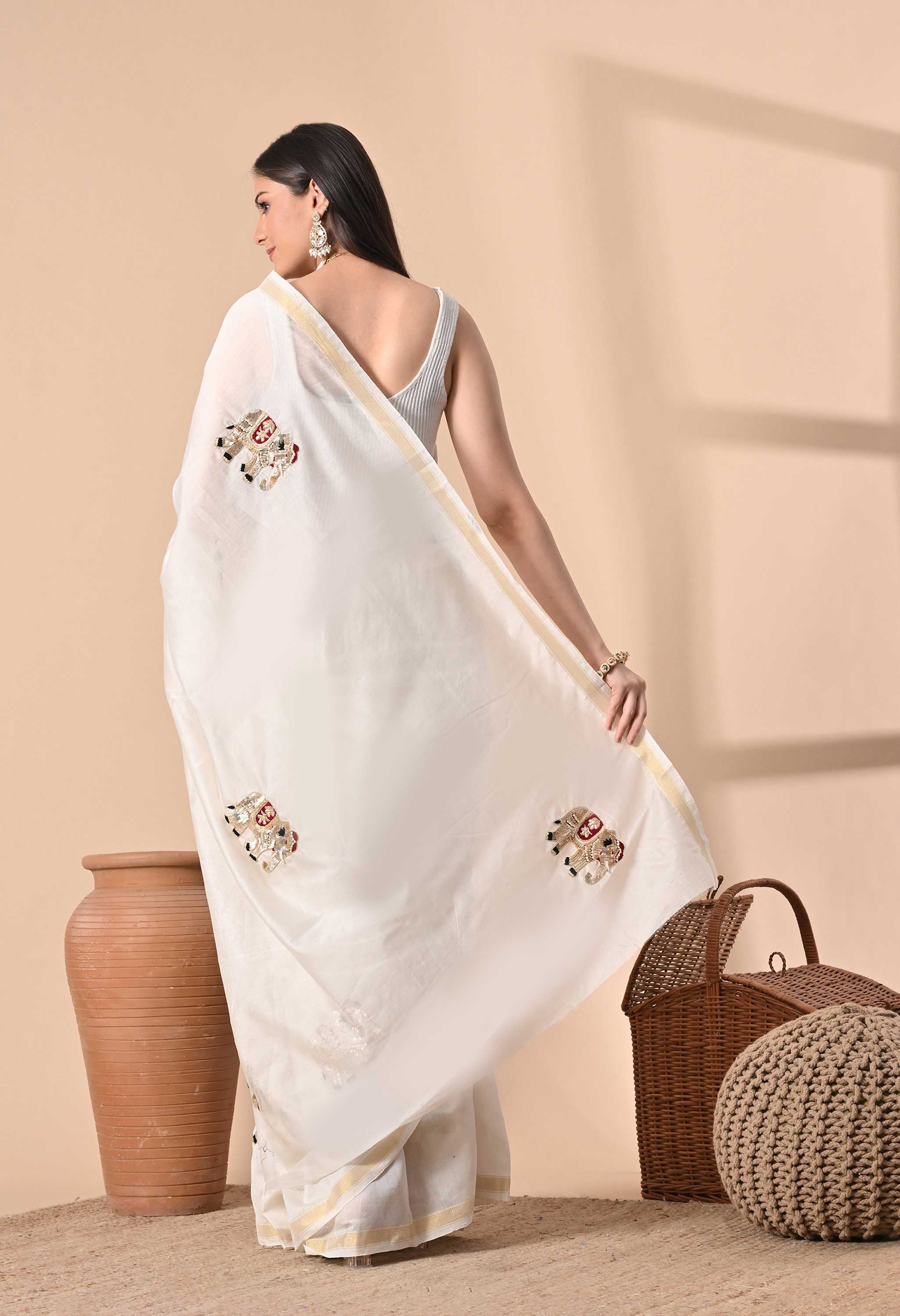 Latest Chanderi cotton saree designs