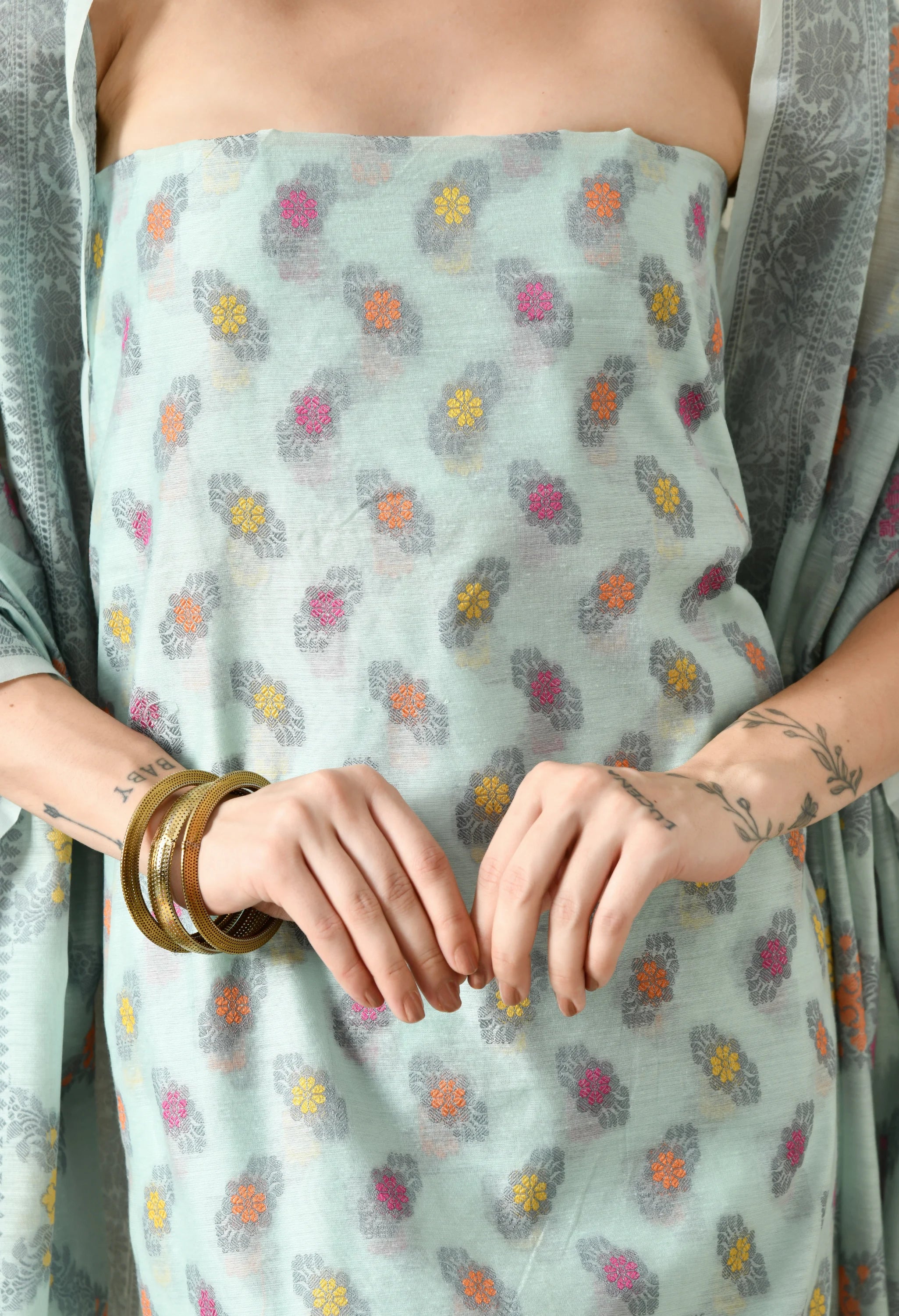 Latest Chanderi cotton suit set designs 