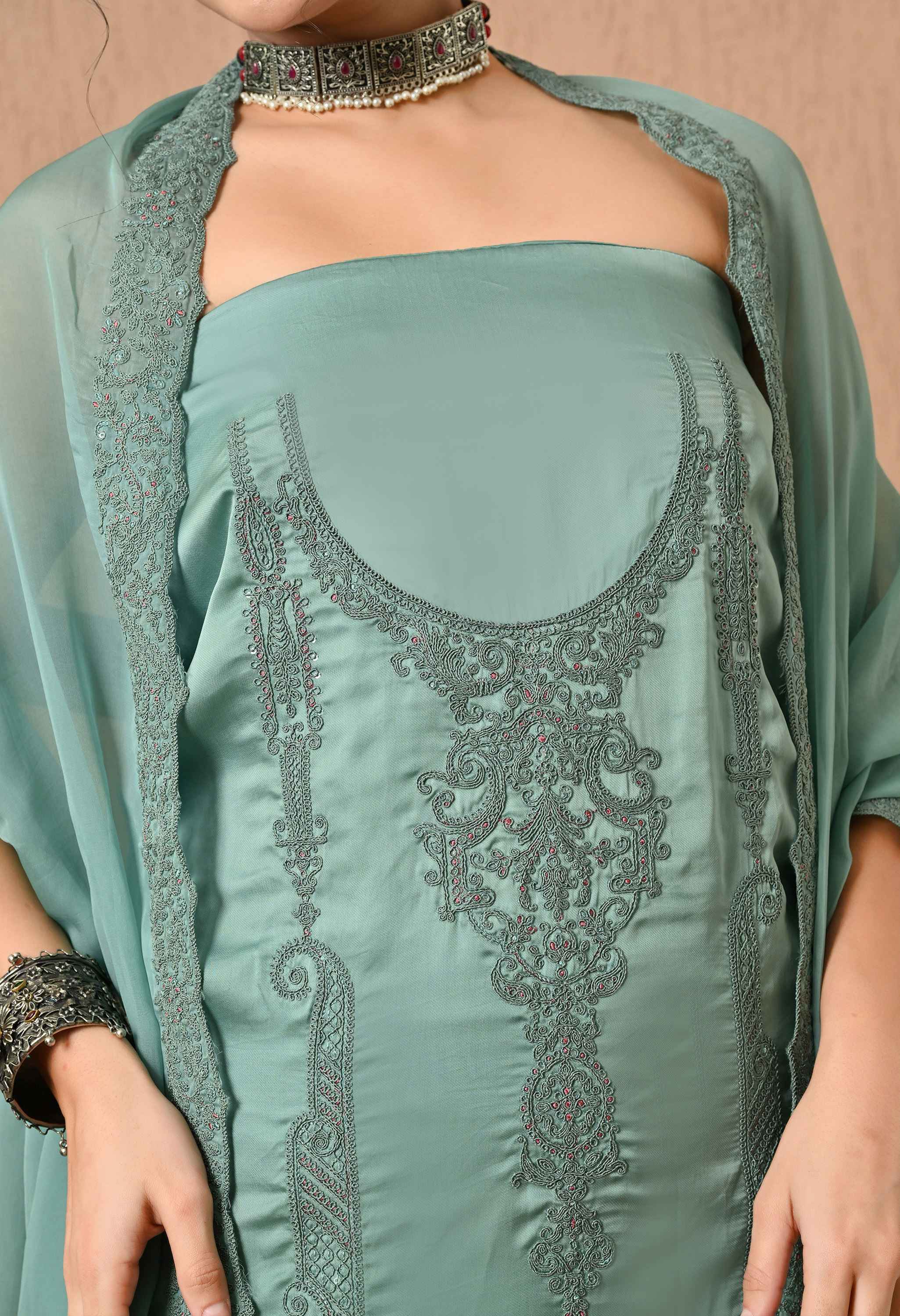 Organza satin suit sets