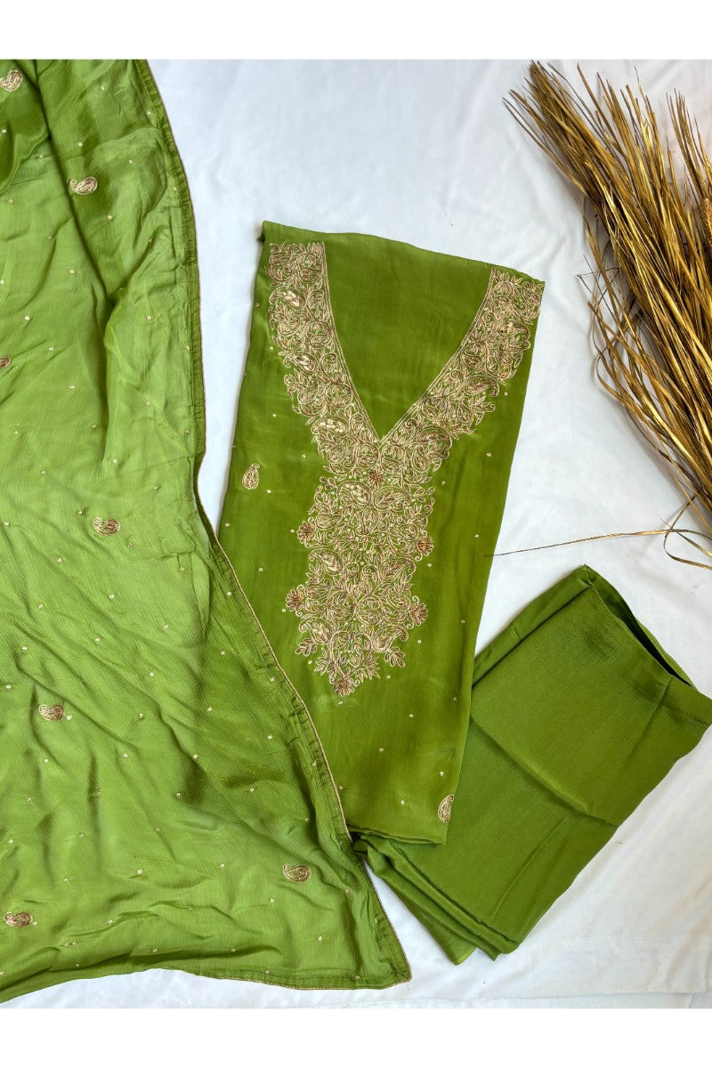 Pure Crepe handwork Suit Set