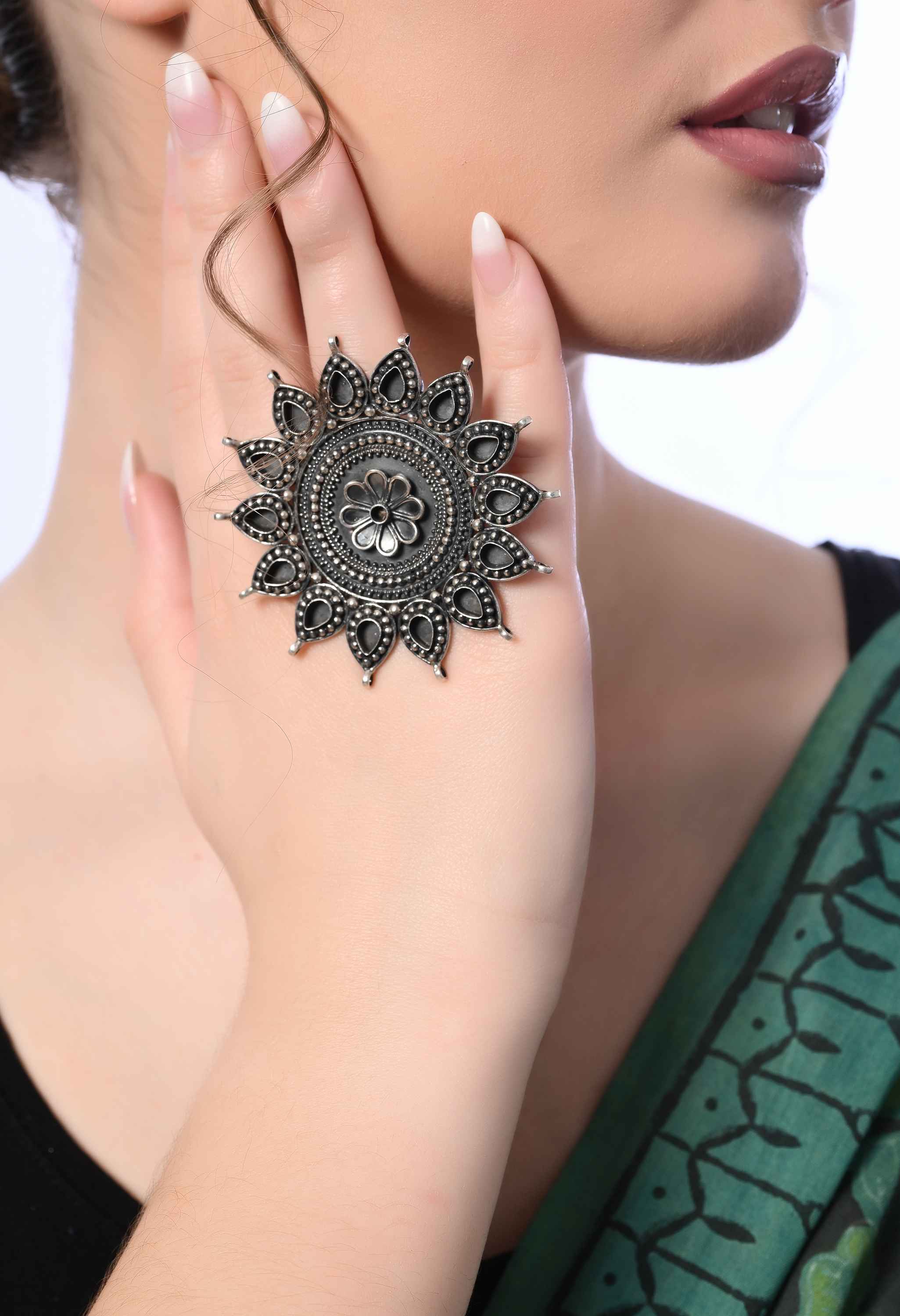 Cocktail Pure Silver Ring Women