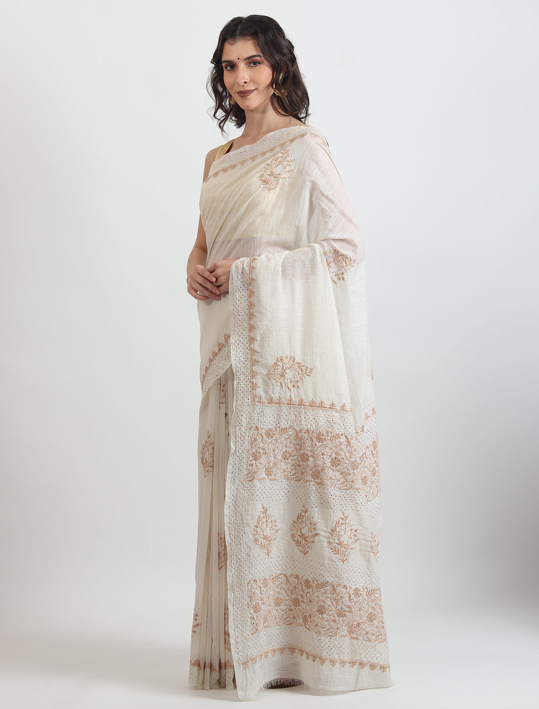 Chanderi Linen Saree