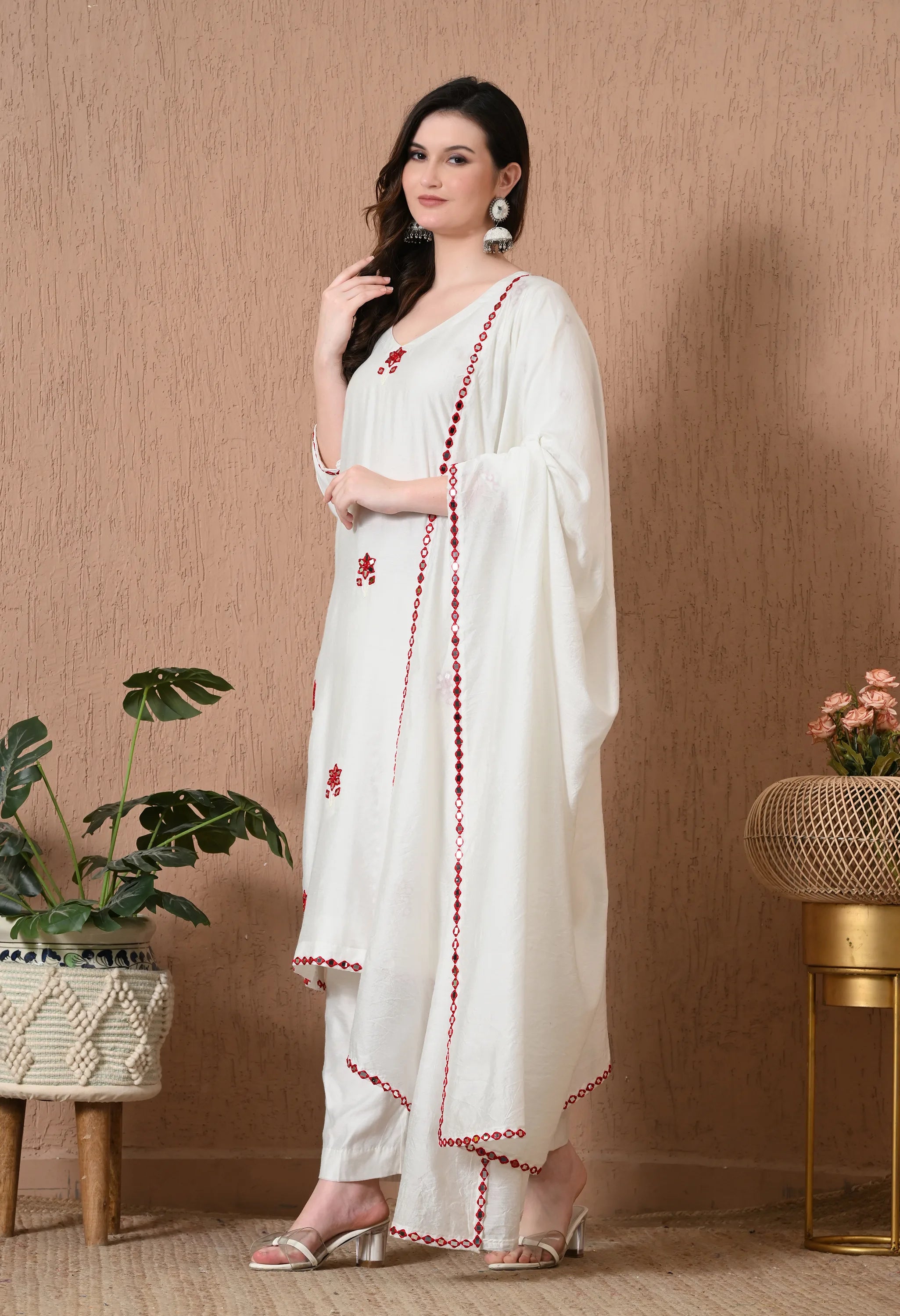 Chanderi cotton kurta dupatta set