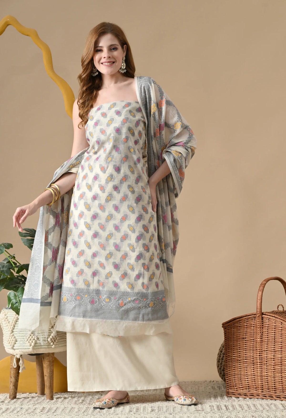 Chanderi cotton suit sets for office wear