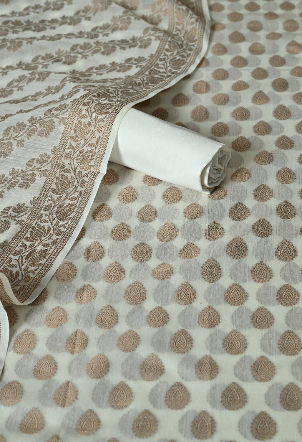 Chanderi cotton unstitched salwar suit