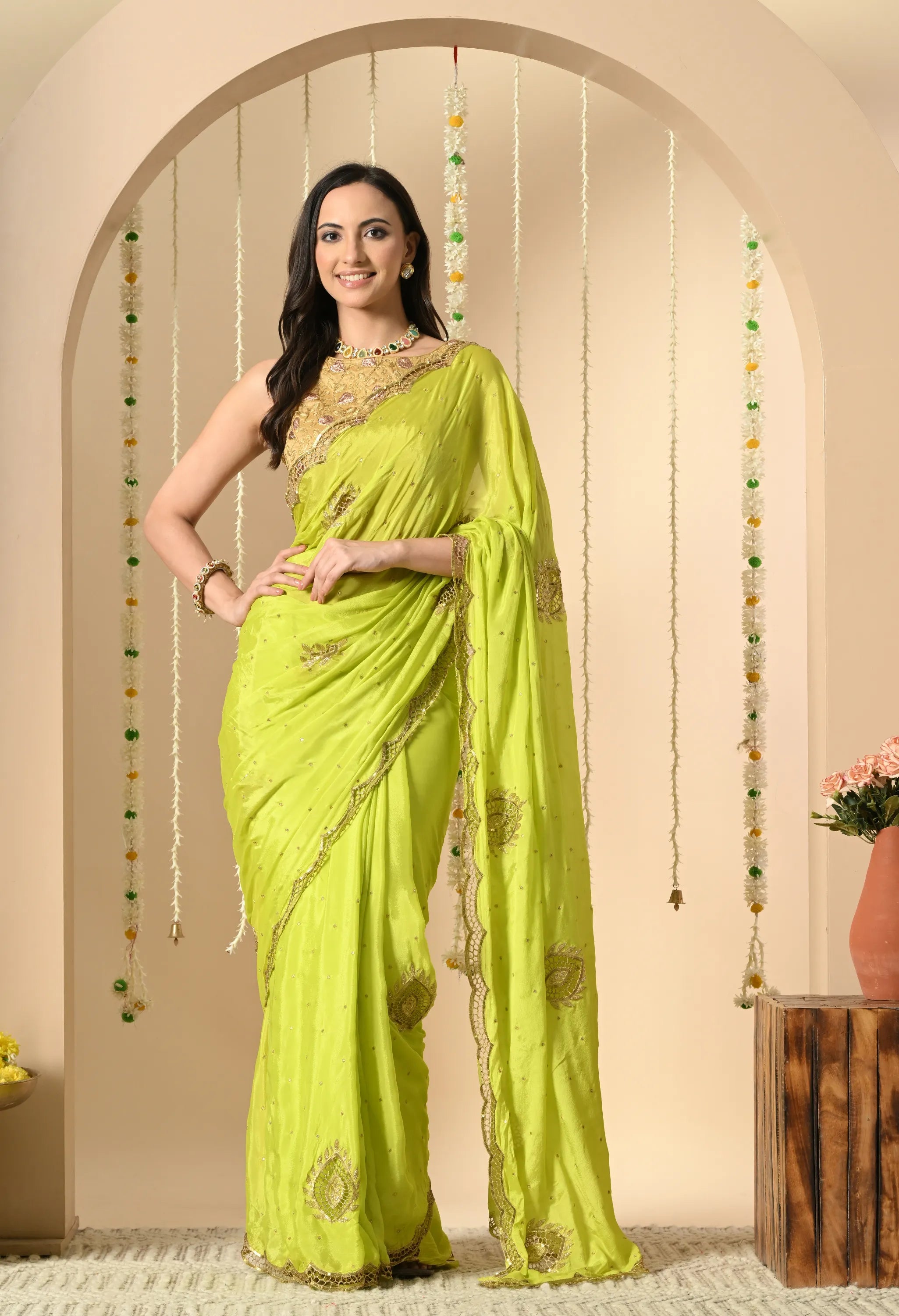 Chiffon Hand Embroidery Saree