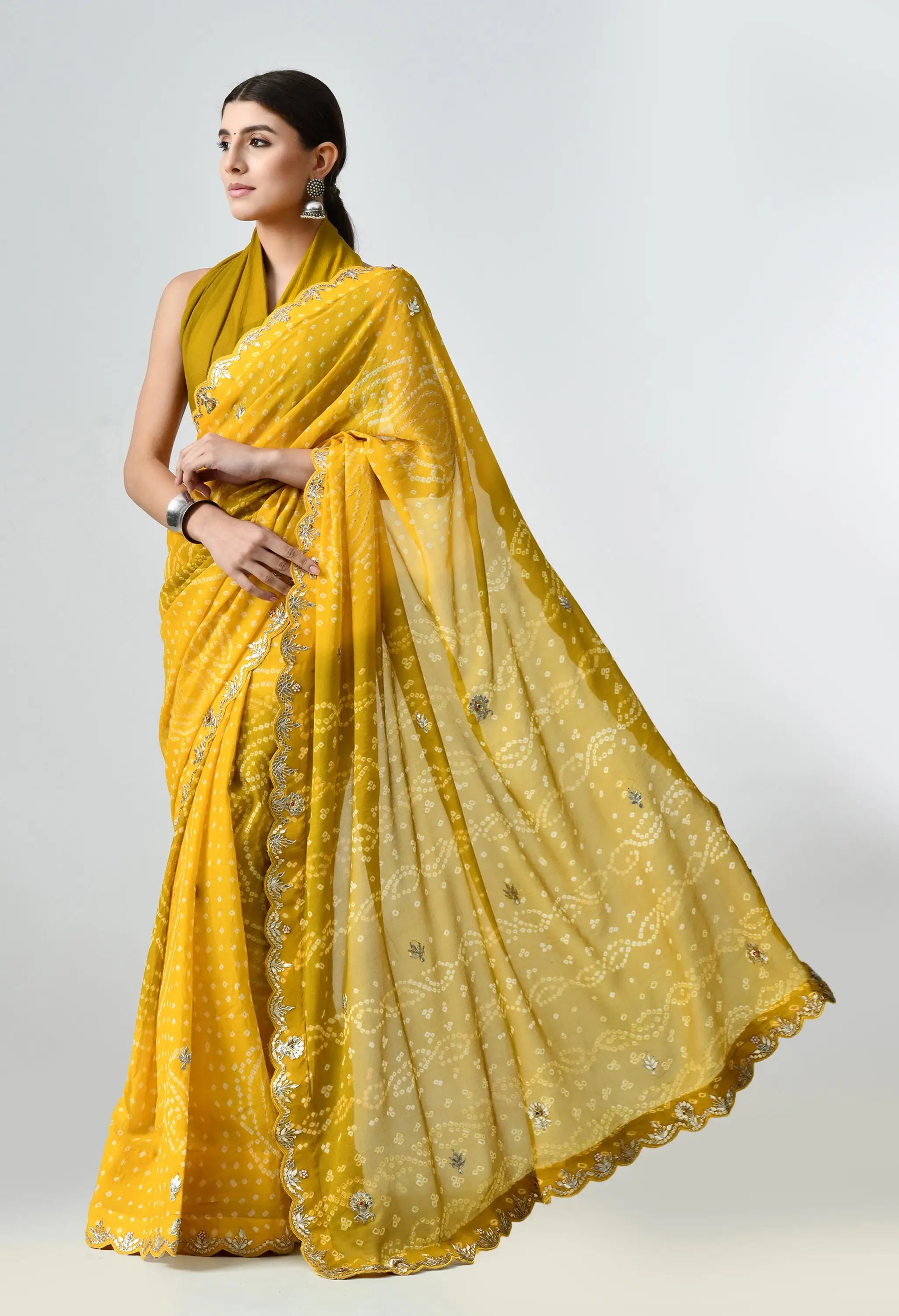 Chinon chiffon saree