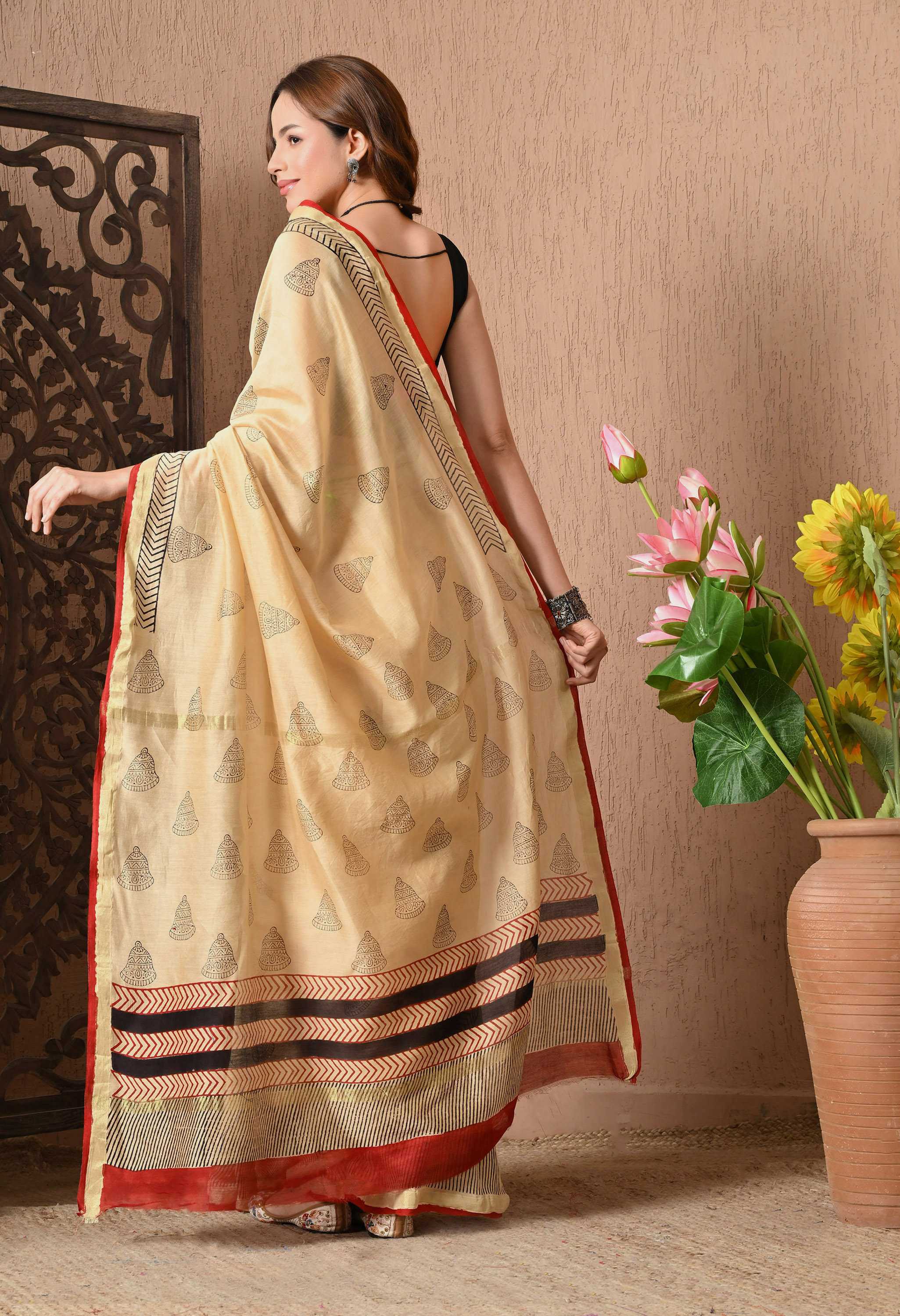 Cotton Handblock Saree Online