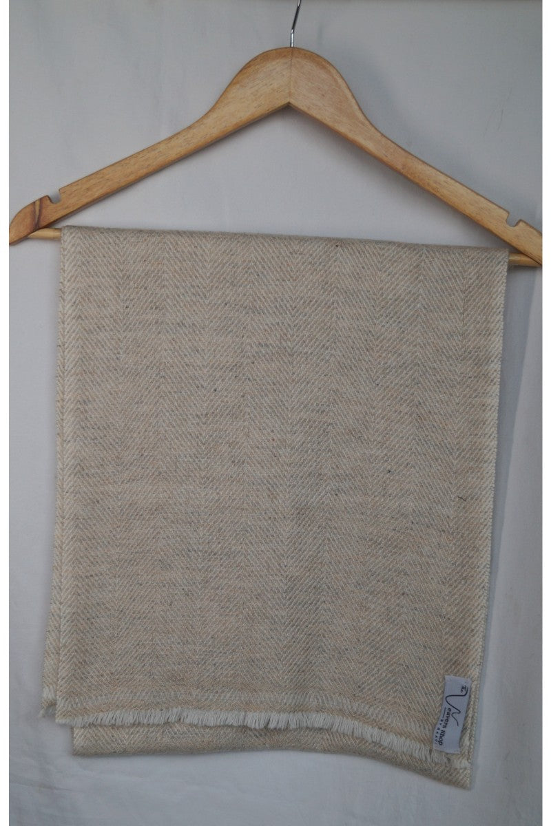 Mens Beige Gray Wool Muffler