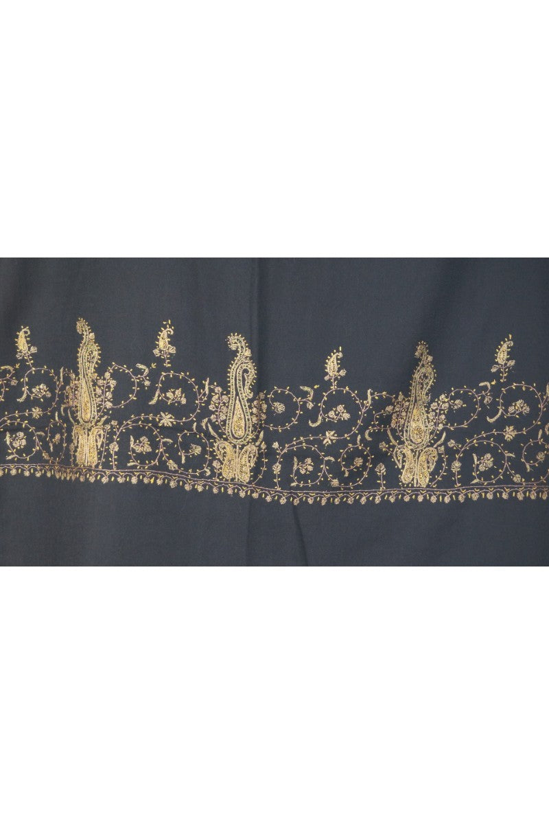 Women's Handmade Black Wool Shawl