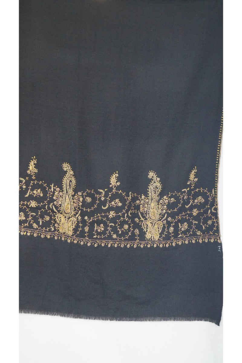 Women's Handmade Black Wool Shawl