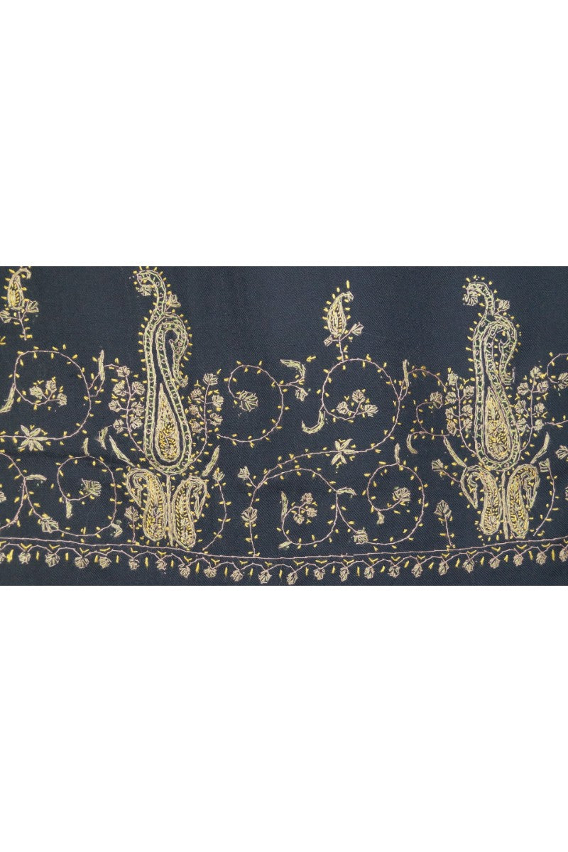 Women's Handmade Black Wool Shawl
