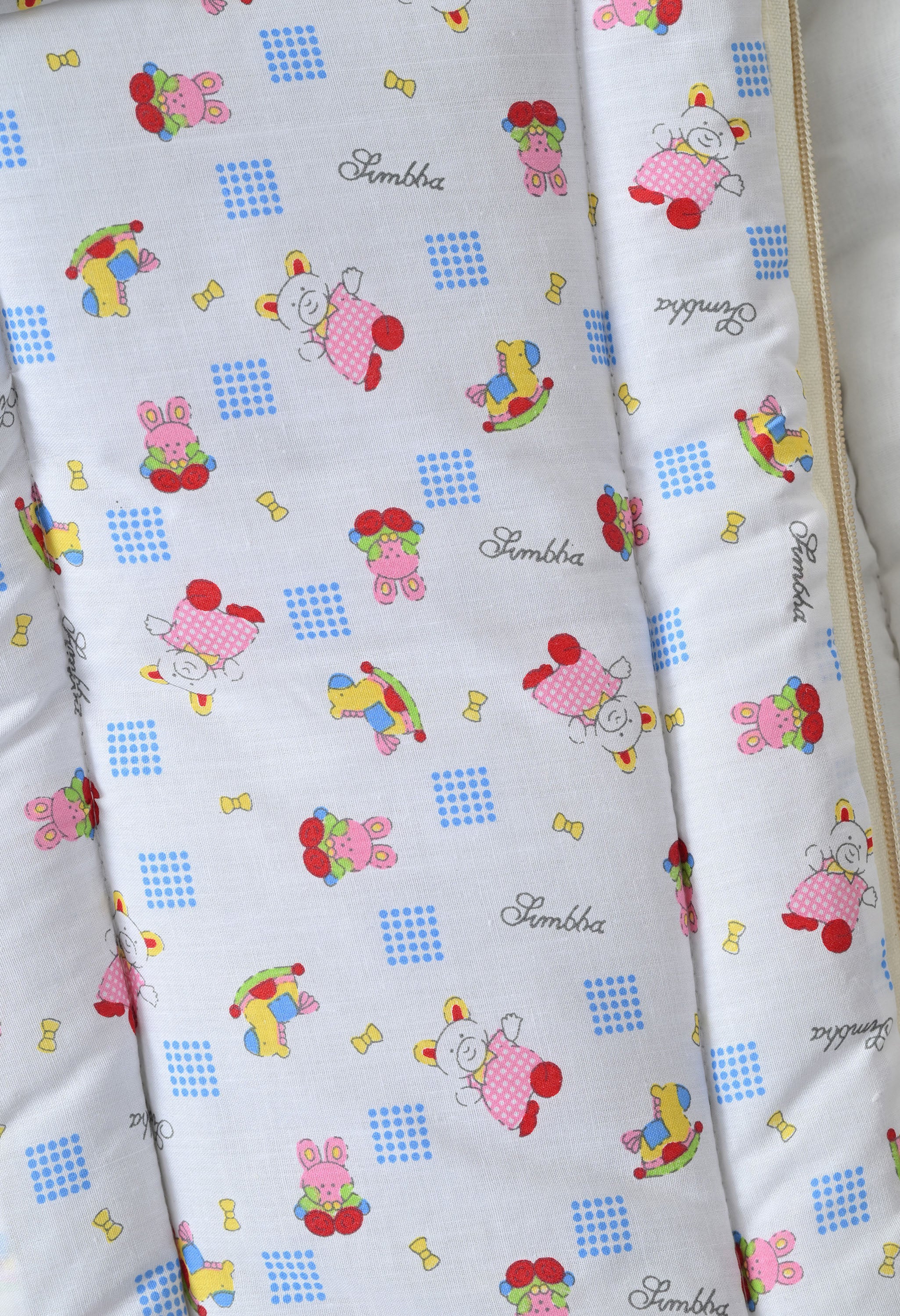 Unisex 5-Piece Newborn Baby Bedding Combo Set - Printed Mattress with Mosquito Net, Sleeping Bag, and Bolsters