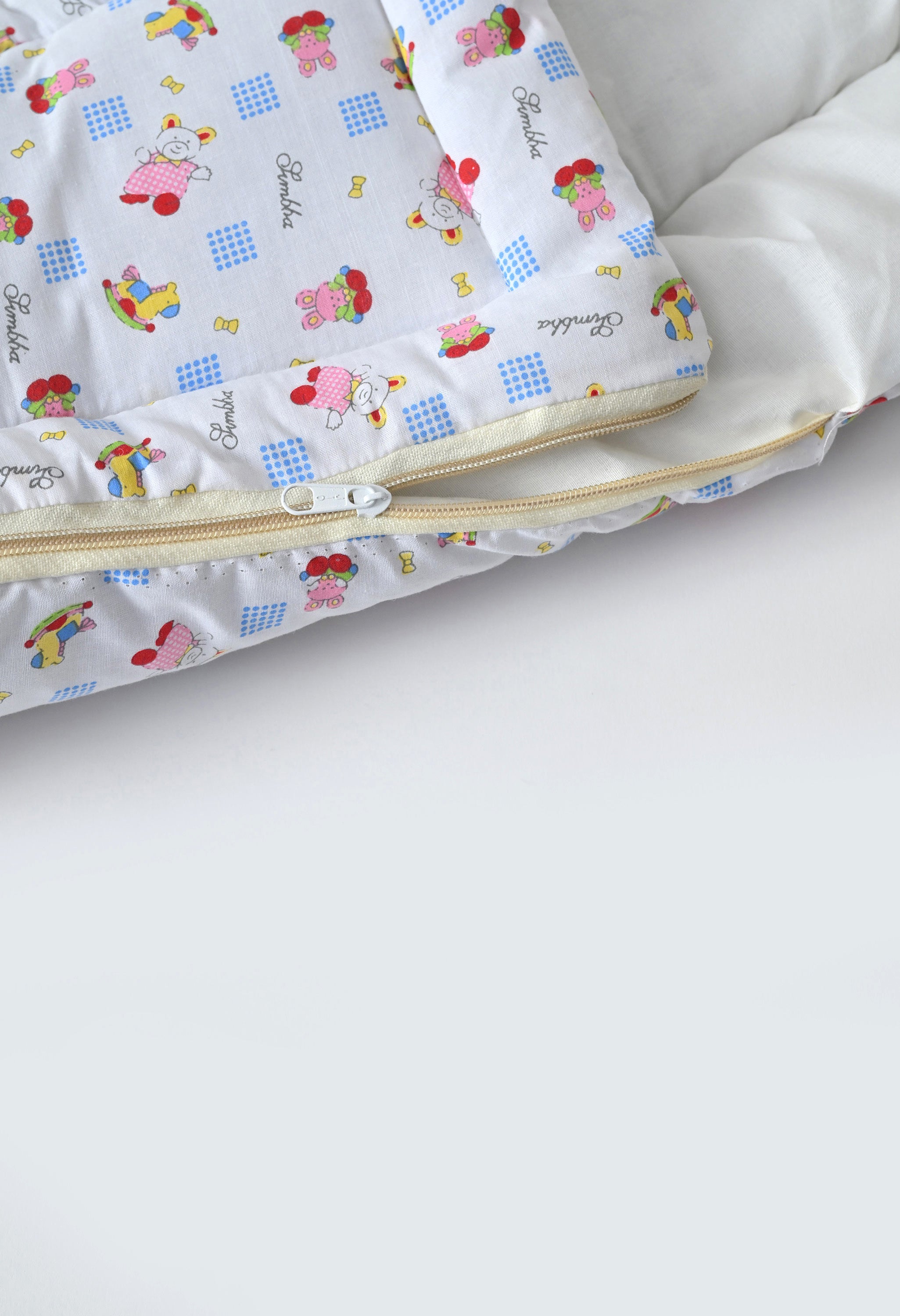 Unisex 5-Piece Newborn Baby Bedding Combo Set - Printed Mattress with Mosquito Net, Sleeping Bag, and Bolsters