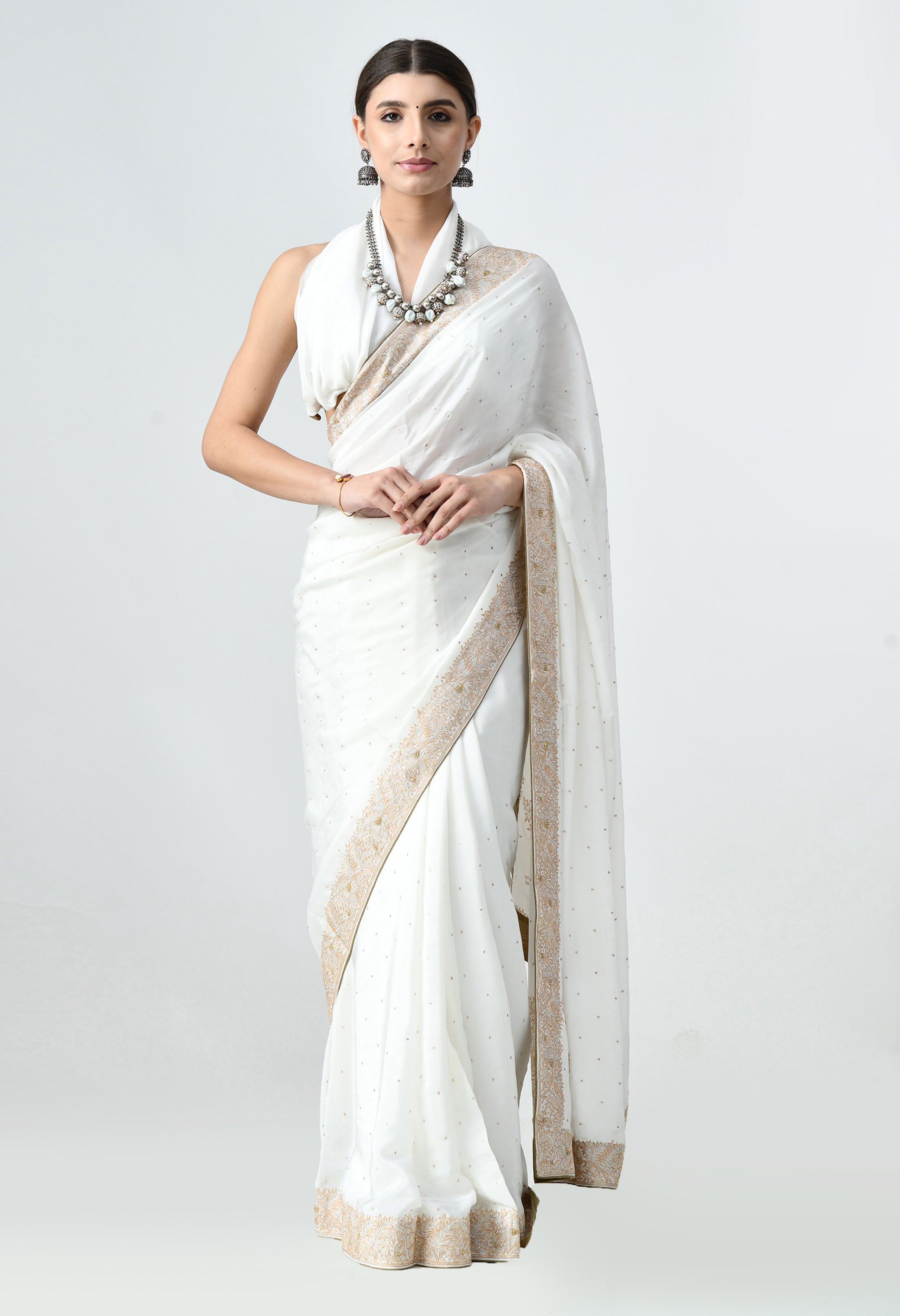 Designer Crepe Sarees with Embroidery