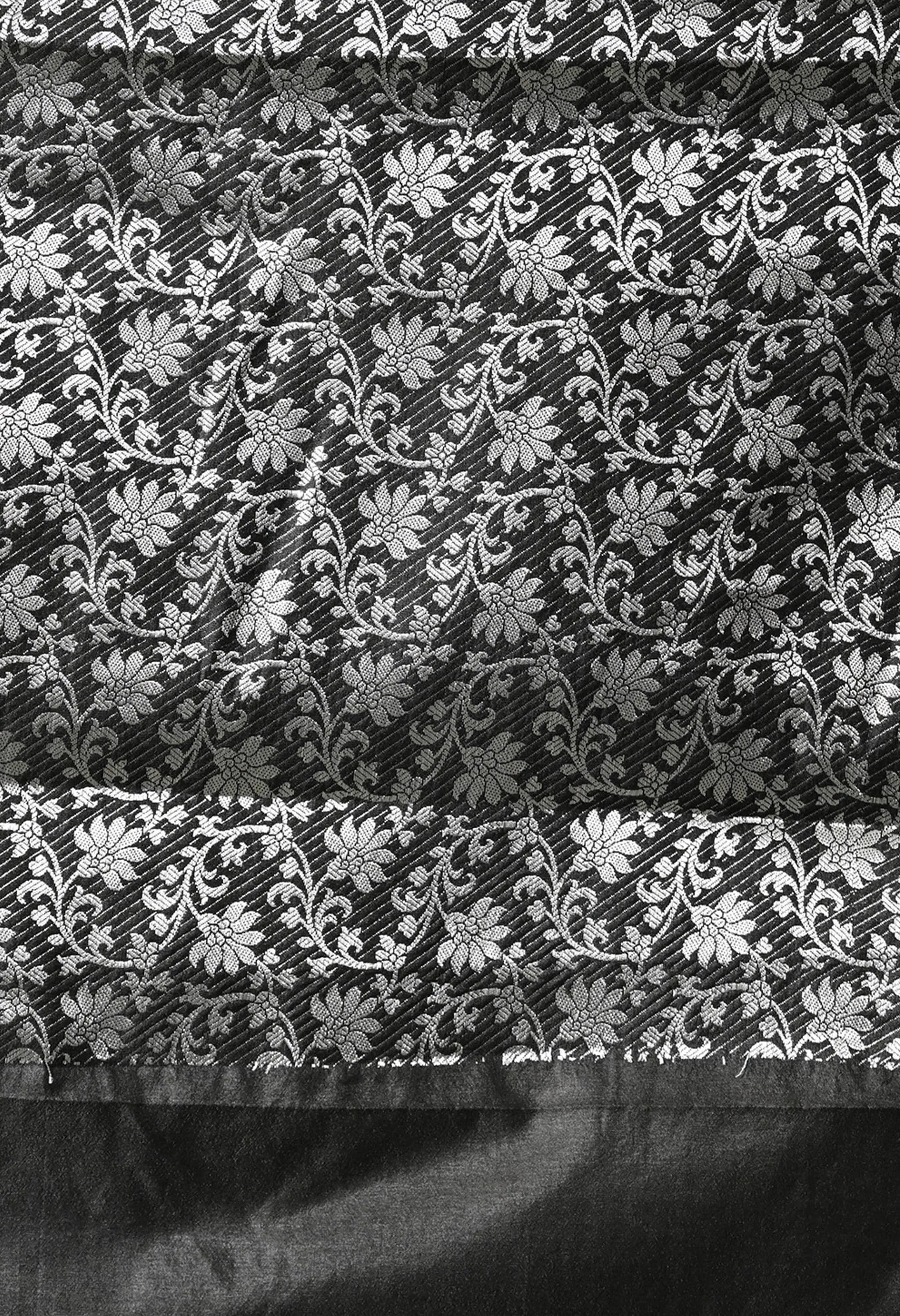 Designer black silk saree