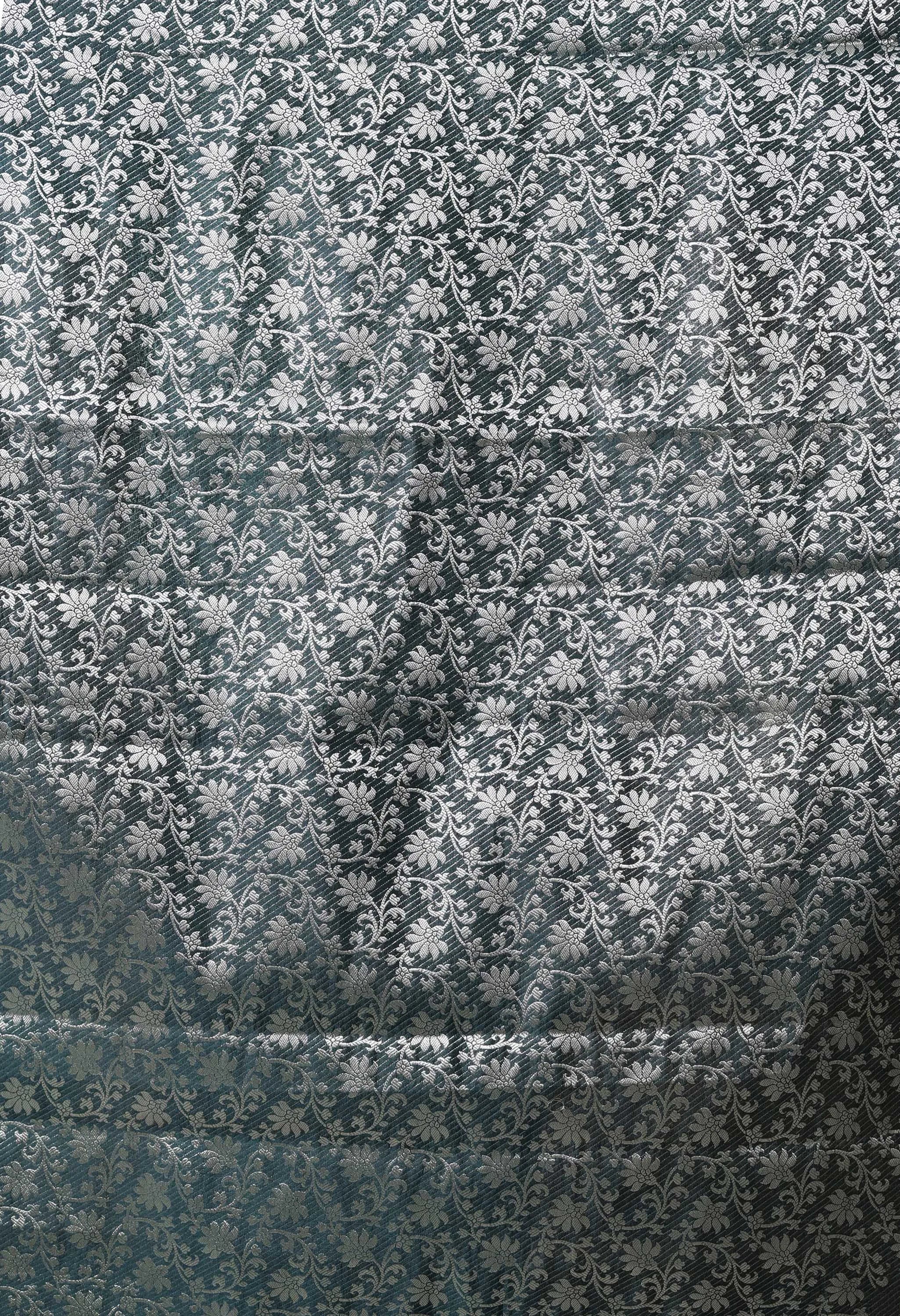 Designer blue silk saree