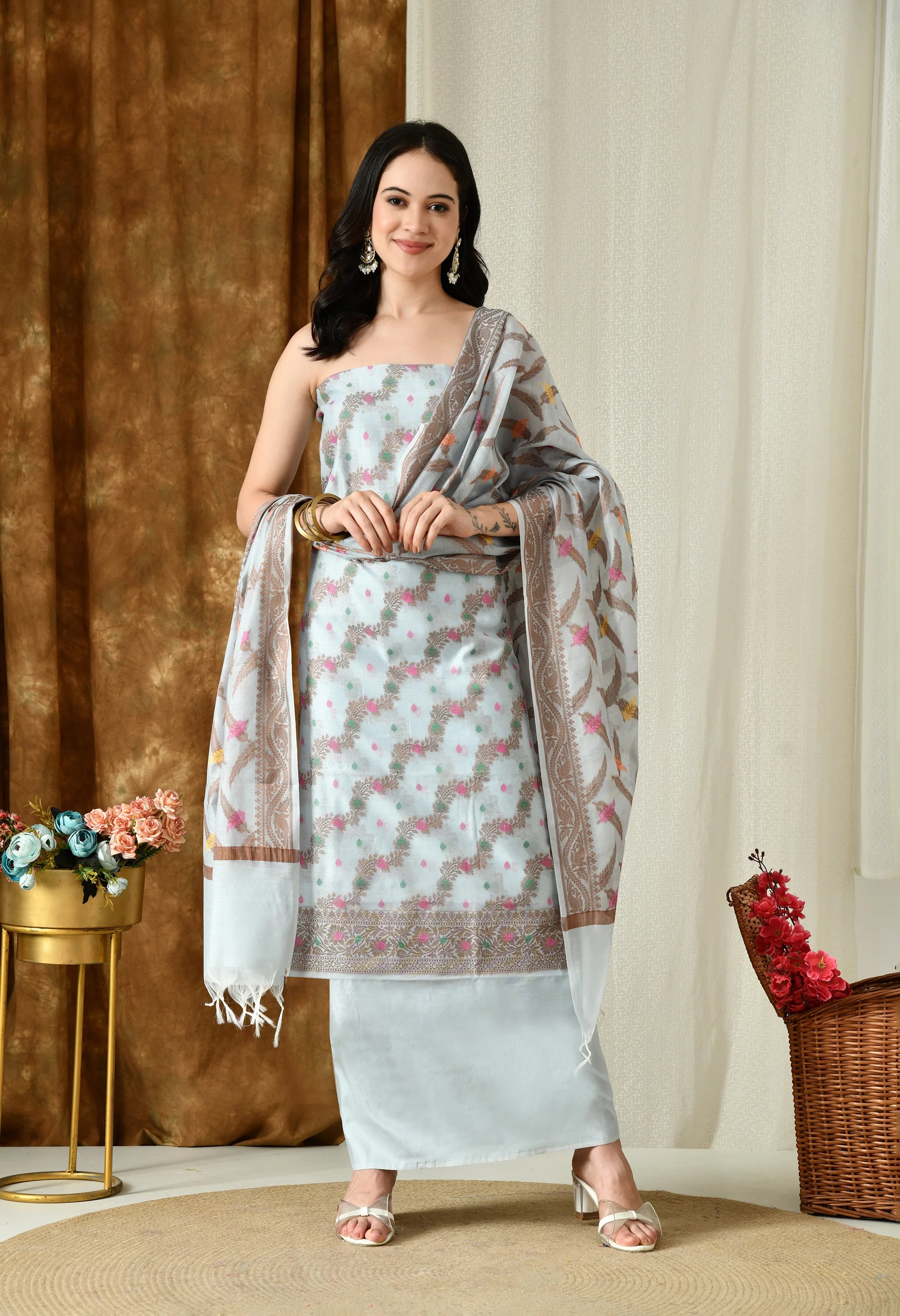 Designer chanderi cotton salwar kameez online