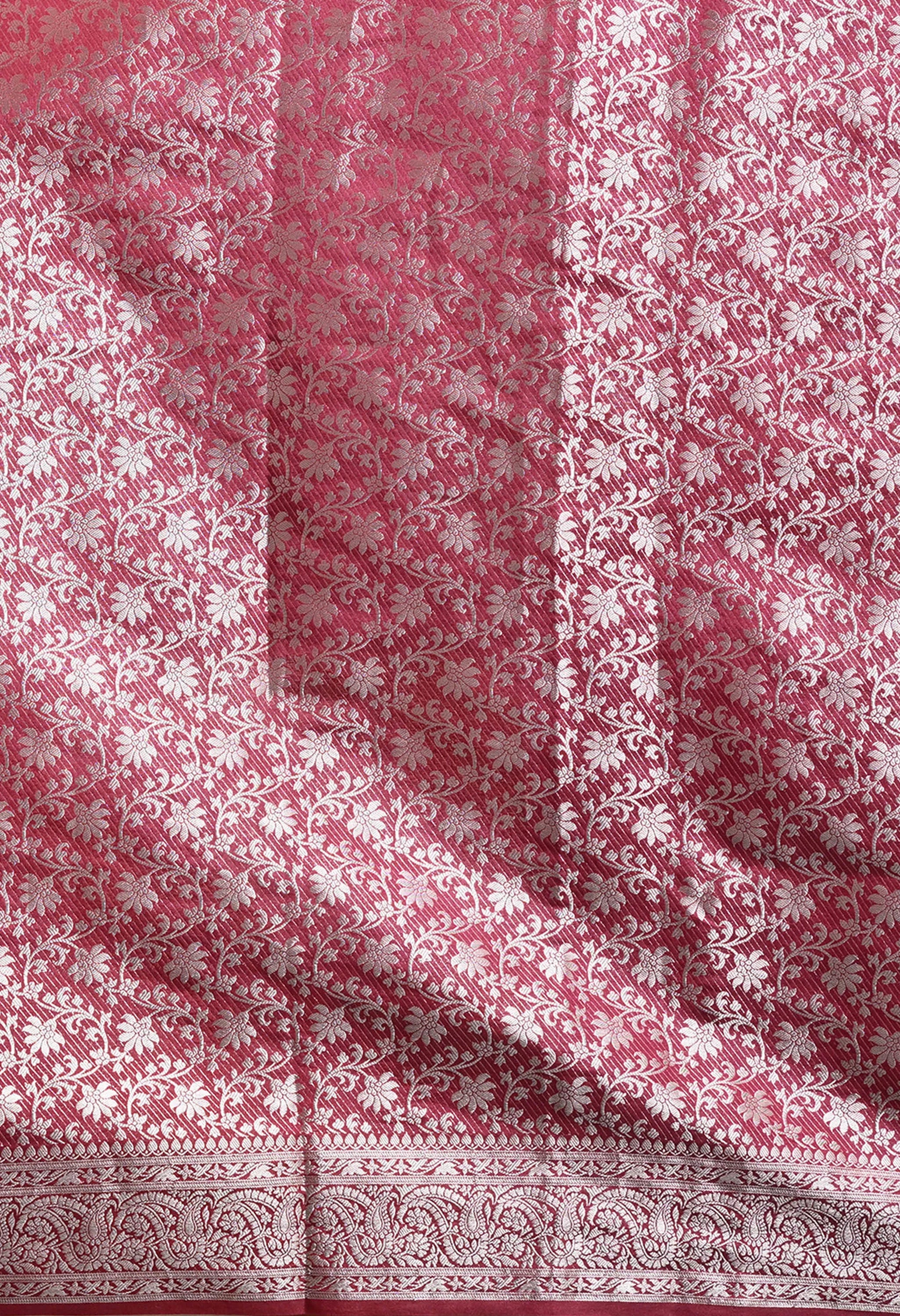 Designer orange silk saree