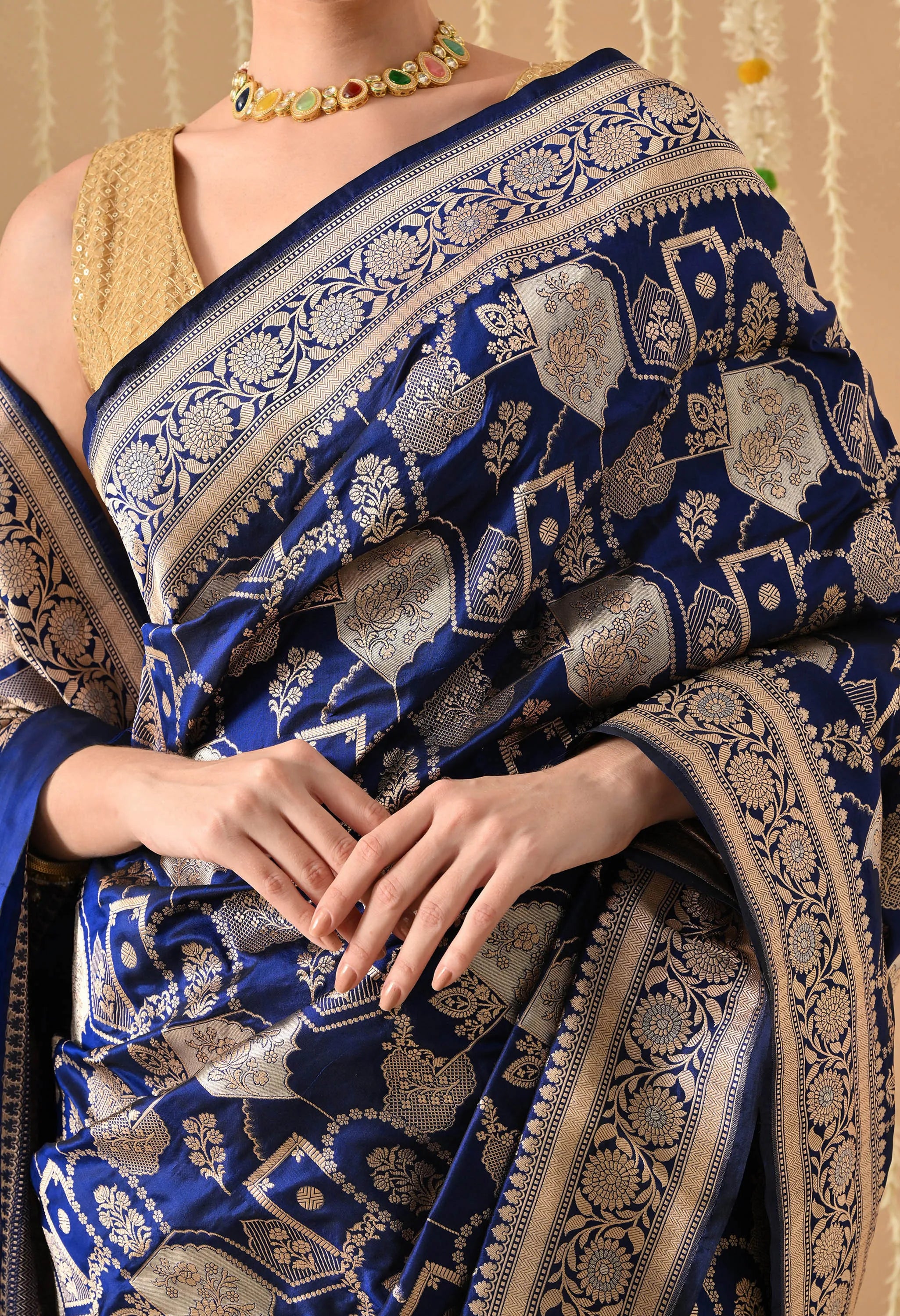 Designer party wear Katan silk saree