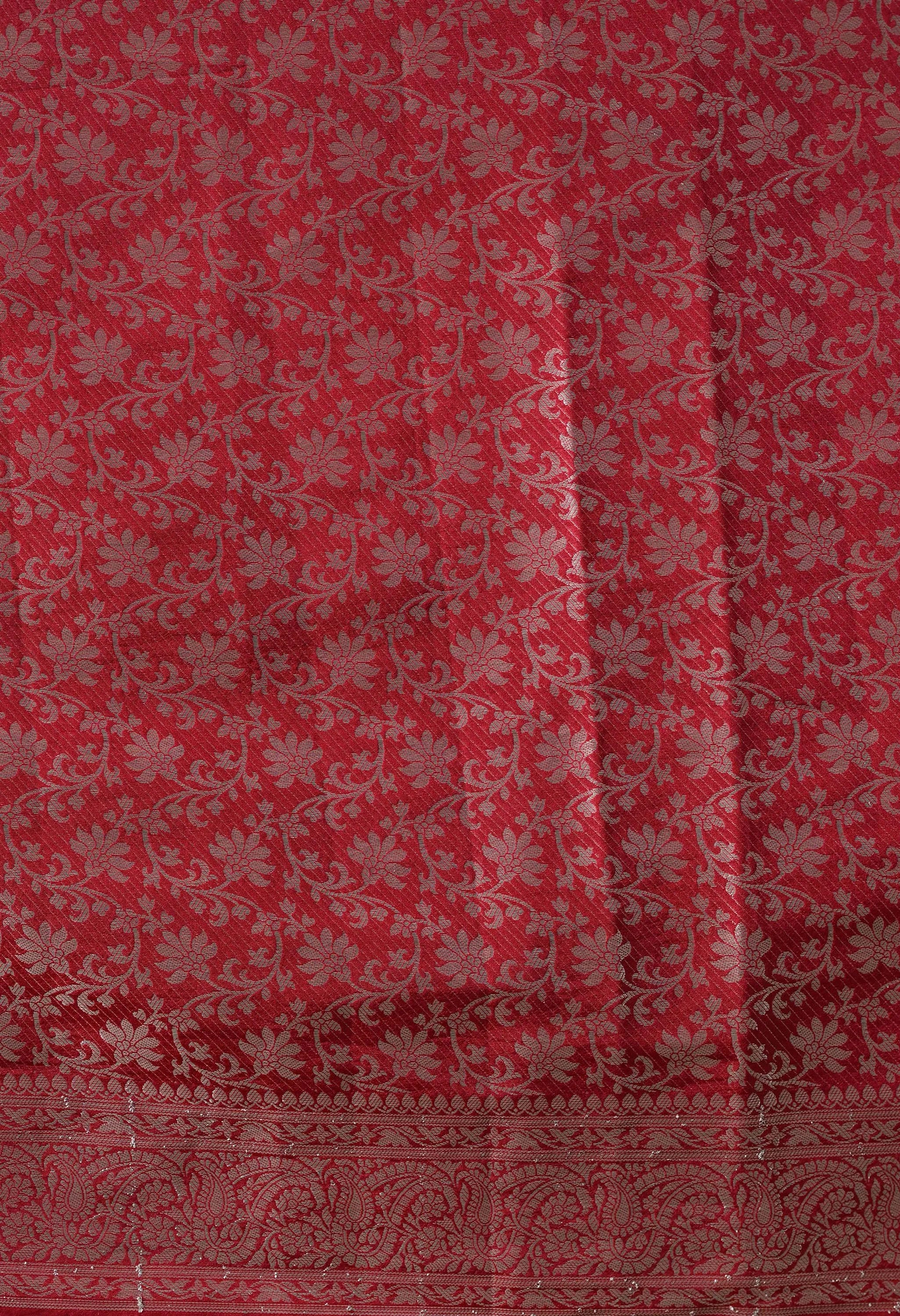 designer red silk saree